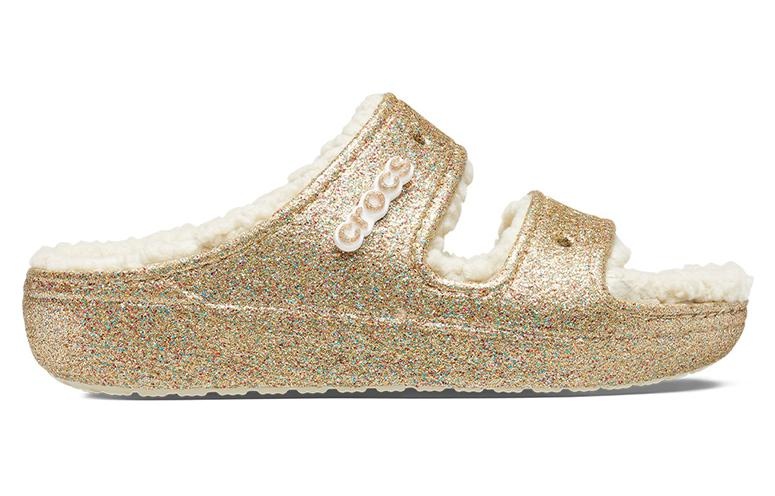 (WMNS) Crocs Classic Cozzzy Glitter Sandals 'Multi Gold' 208124-93S - 3