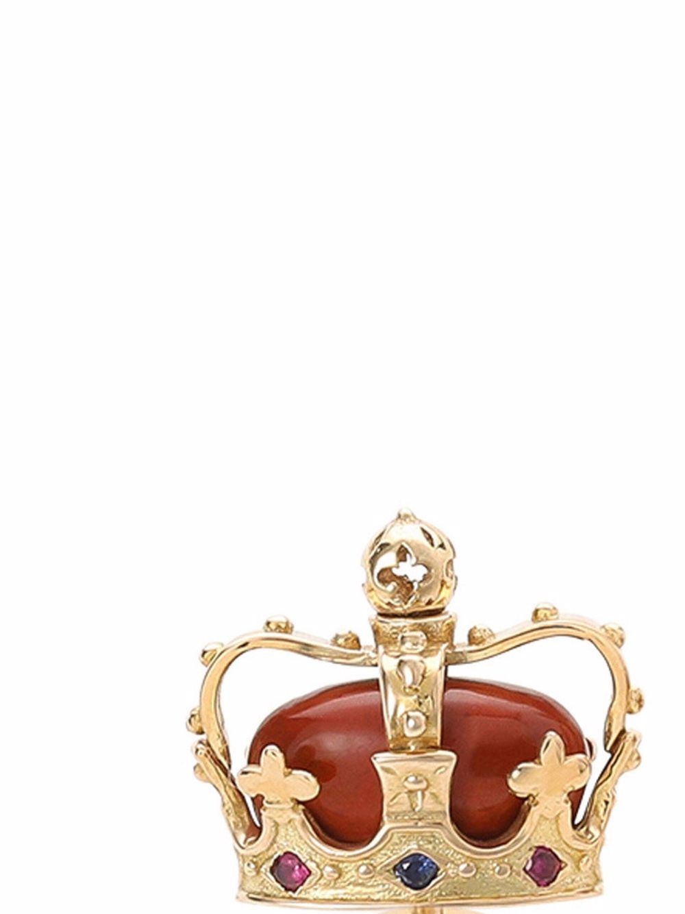 gemstone-embellished crown cufflinks - 3