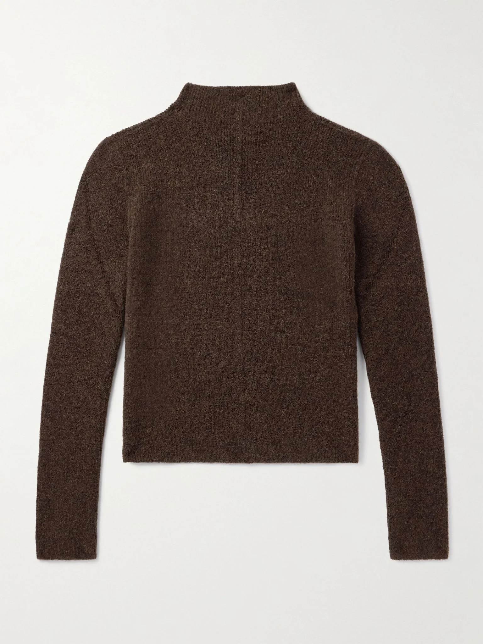 Slim-Fit Ribbed-Knit Sweater Brown - 1