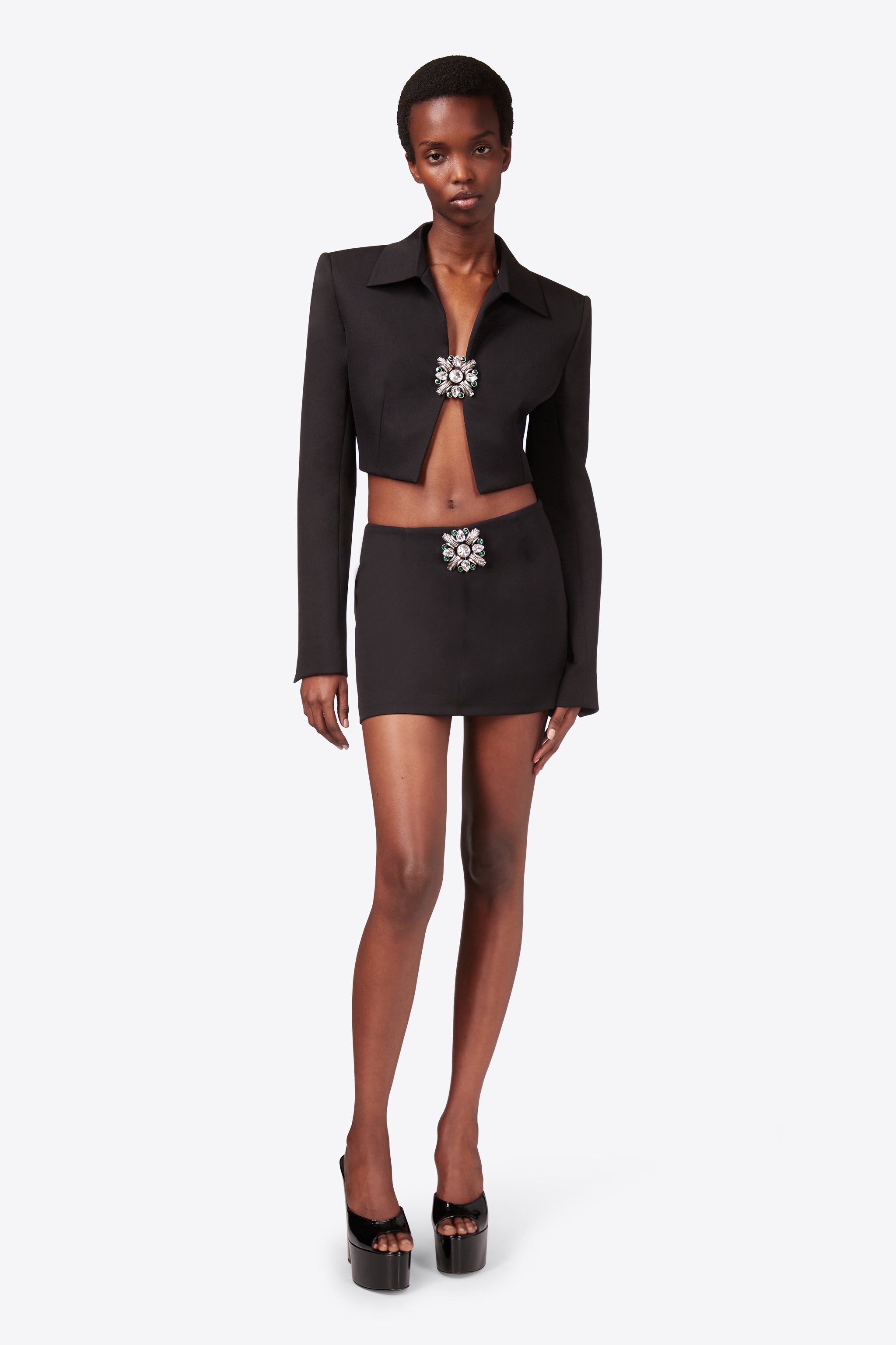 CRYSTAL BROOCH MINI SKIRT - 4