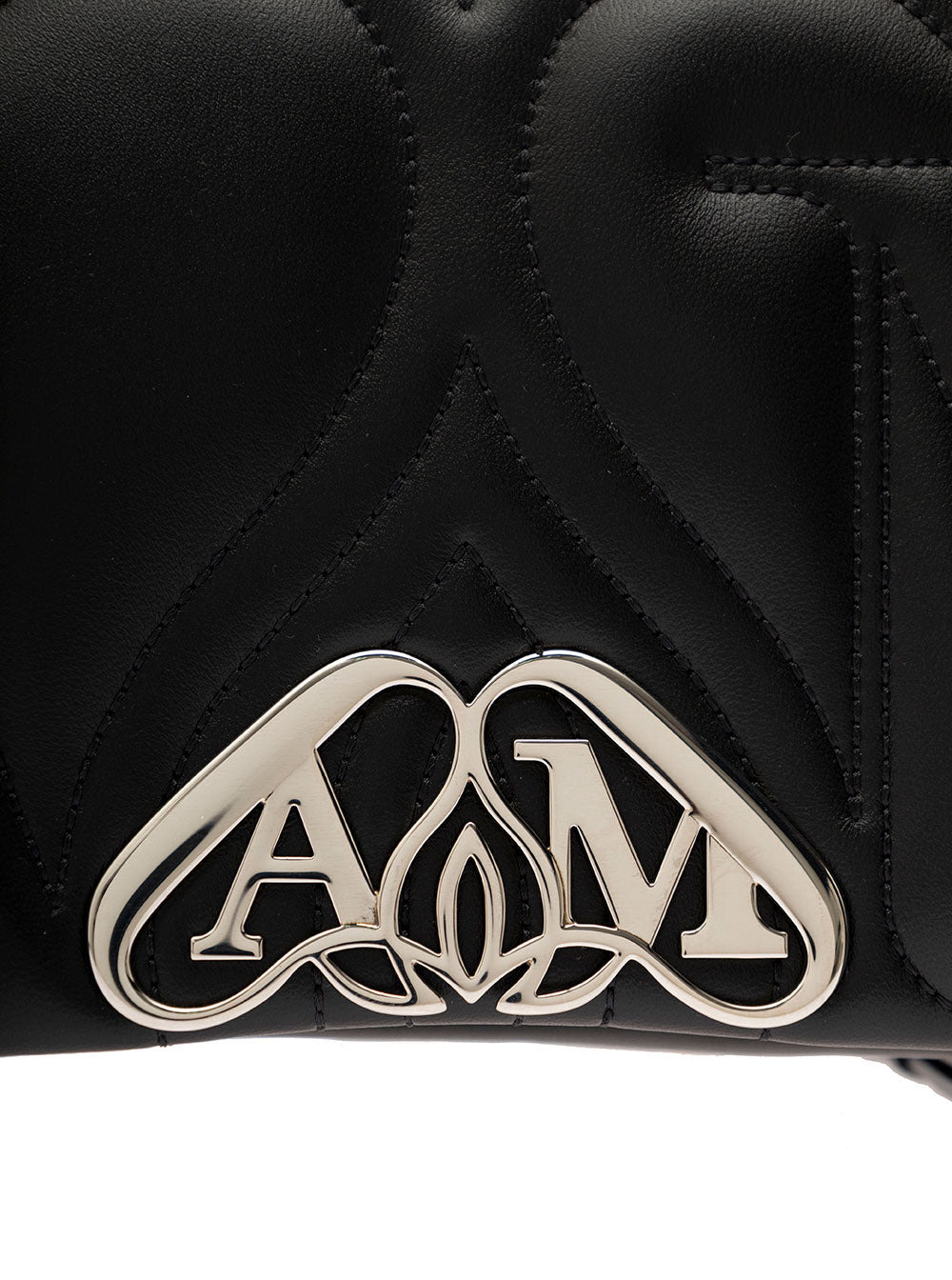 Alexander Mcqueen Women 'The Seal' Black Shoulder Bag With Seal Detail In Matelassé Leather Woman - 4