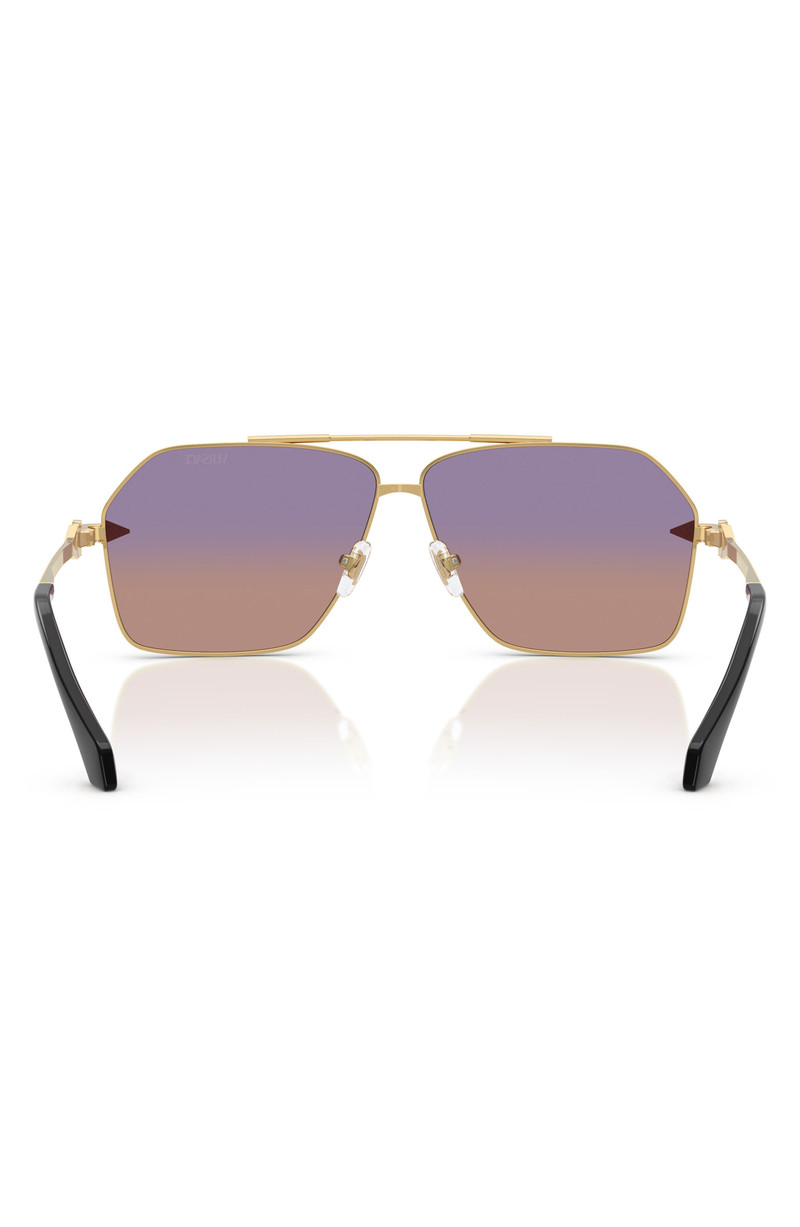 Versace 63mm Pilot Sunglasses in Gold /Orange Violet 4