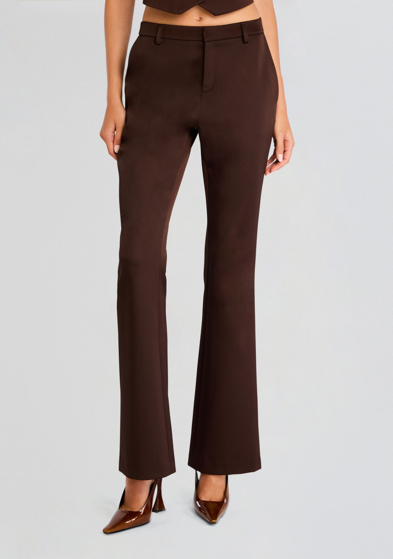 ELVIRA HEAVY SATIN SLIM FLARE TROUSER 1