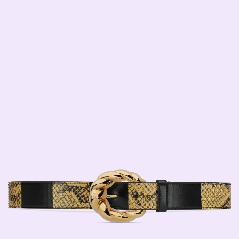 Python belt with torchon buckle 1