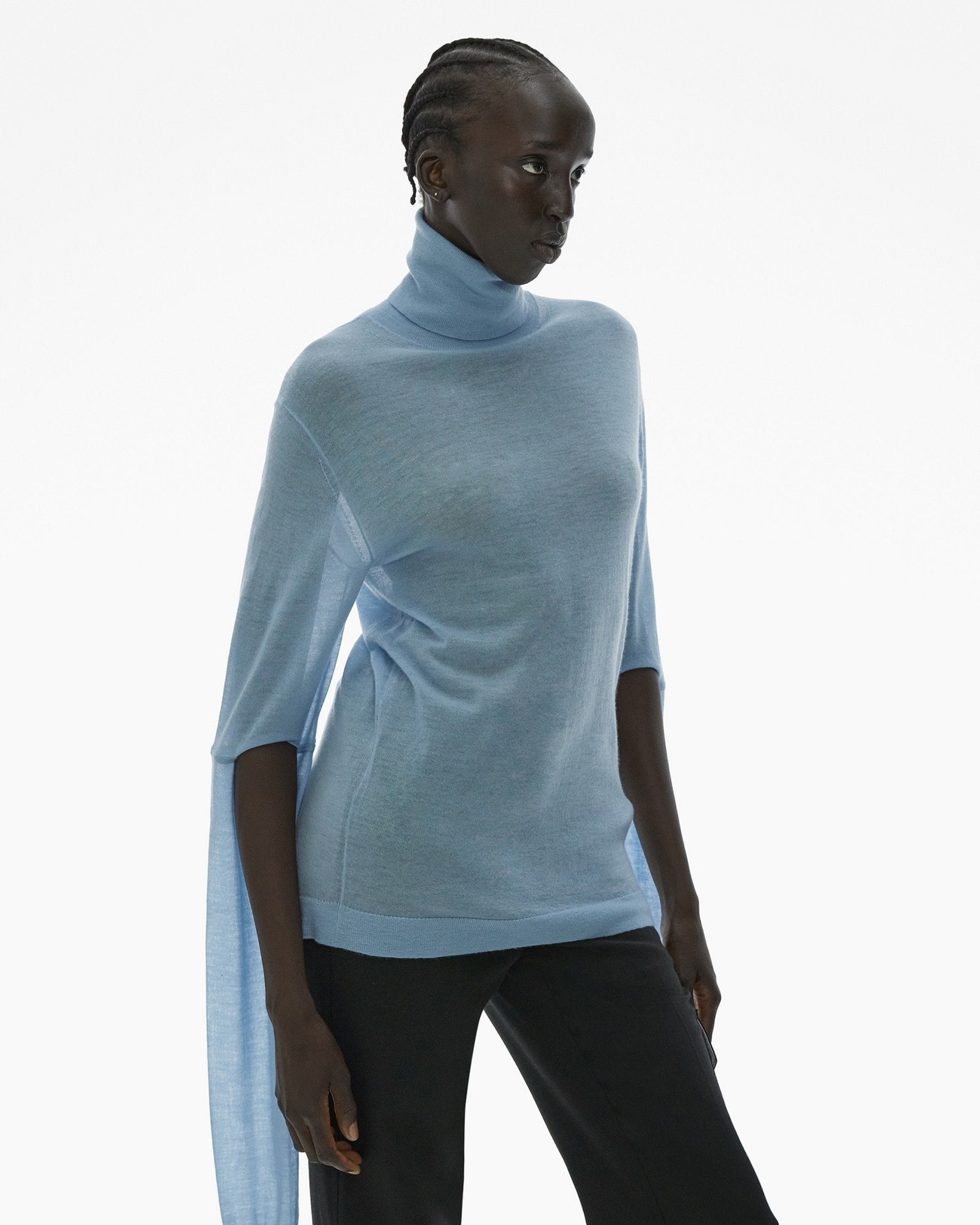CUT-OUT TURTLENECK SWEATER - 5