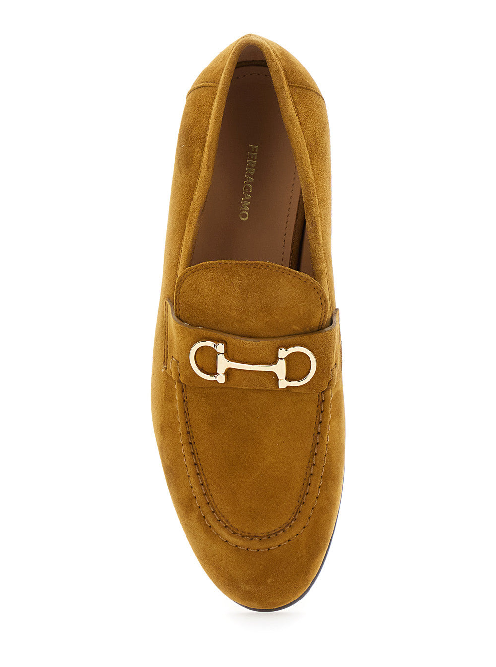 Ferragamo Women Brown Loafers With Almond Toe And Gancini Detail On The Front In Suede Woman - 4