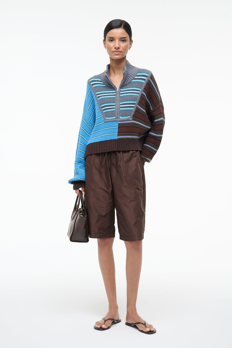 STAUD STAUD CROPPED HAMPTON SWEATER ZUMA STRIPE MULTI outlook