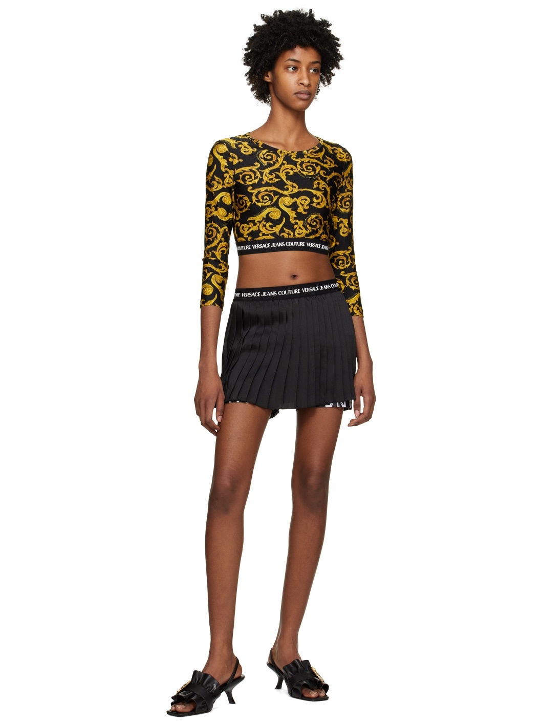 Black & Gold Sketch Couture Long Sleeve T-Shirt - 4