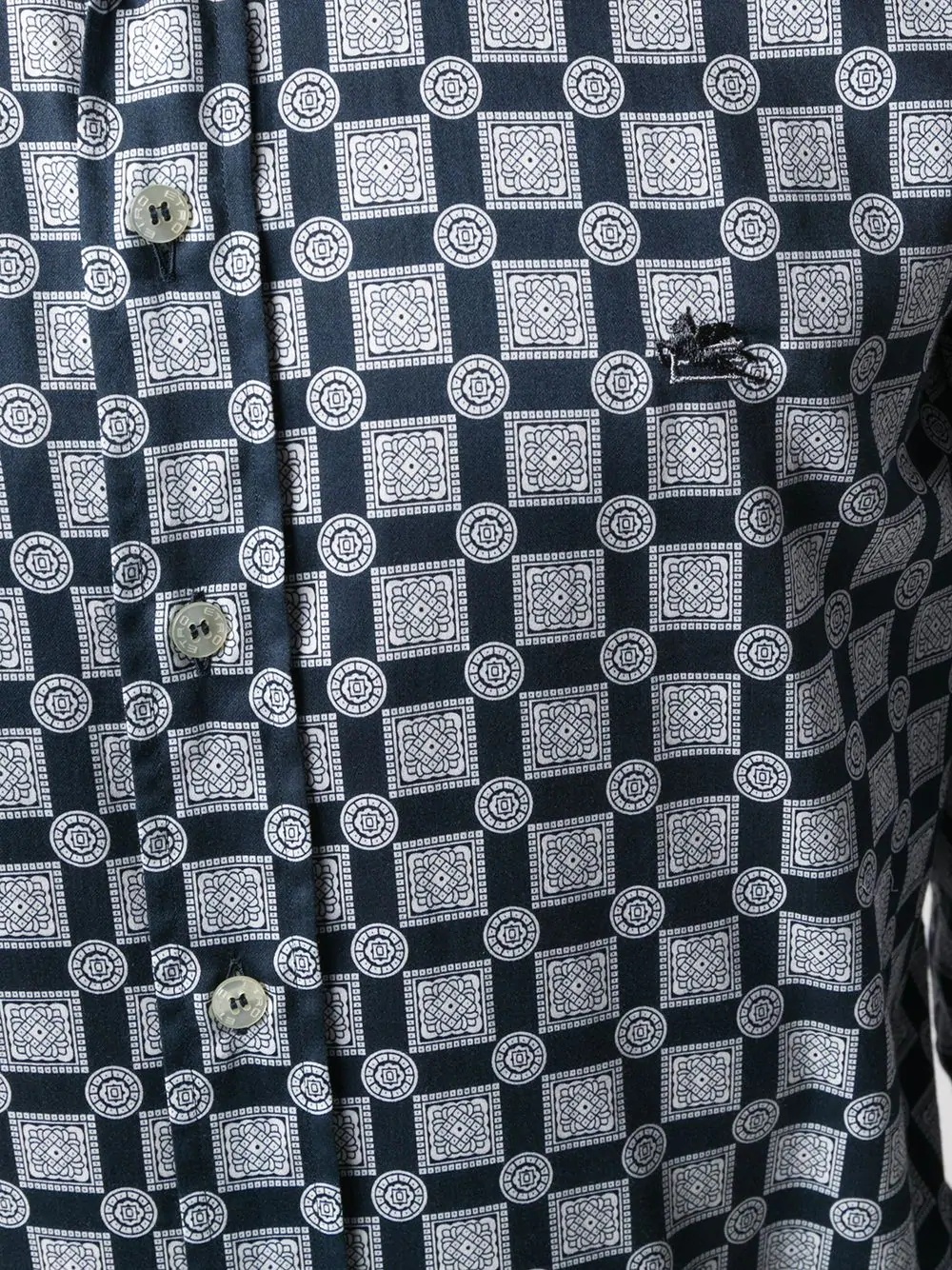 geometric print button-down shirt - 5