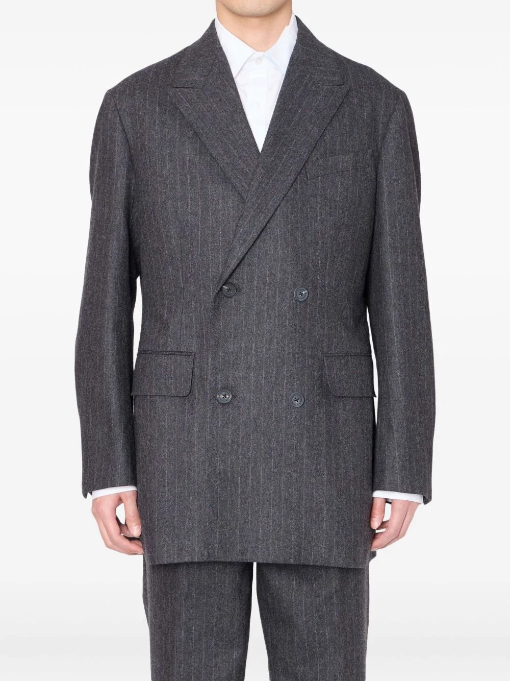 pinstripe double-breasted blazer - 1