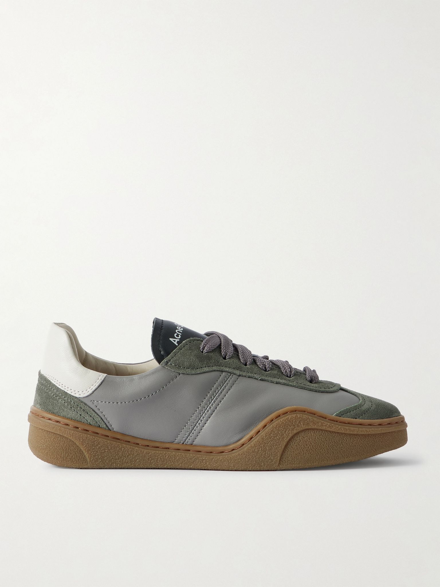 Suede and leather sneakers Light gray - 1