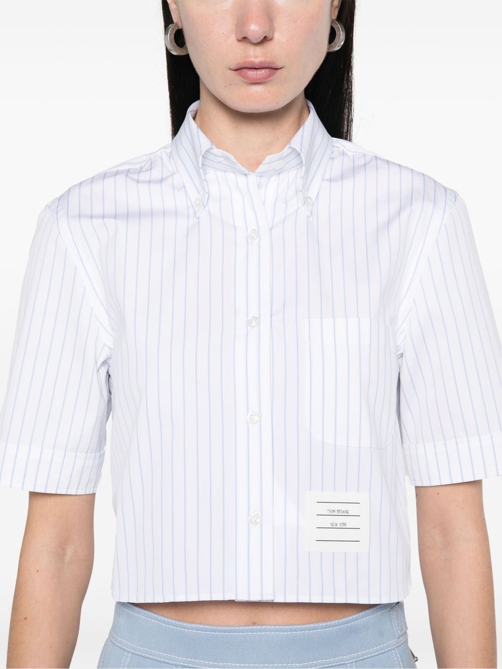 cropped striped shirt - 5