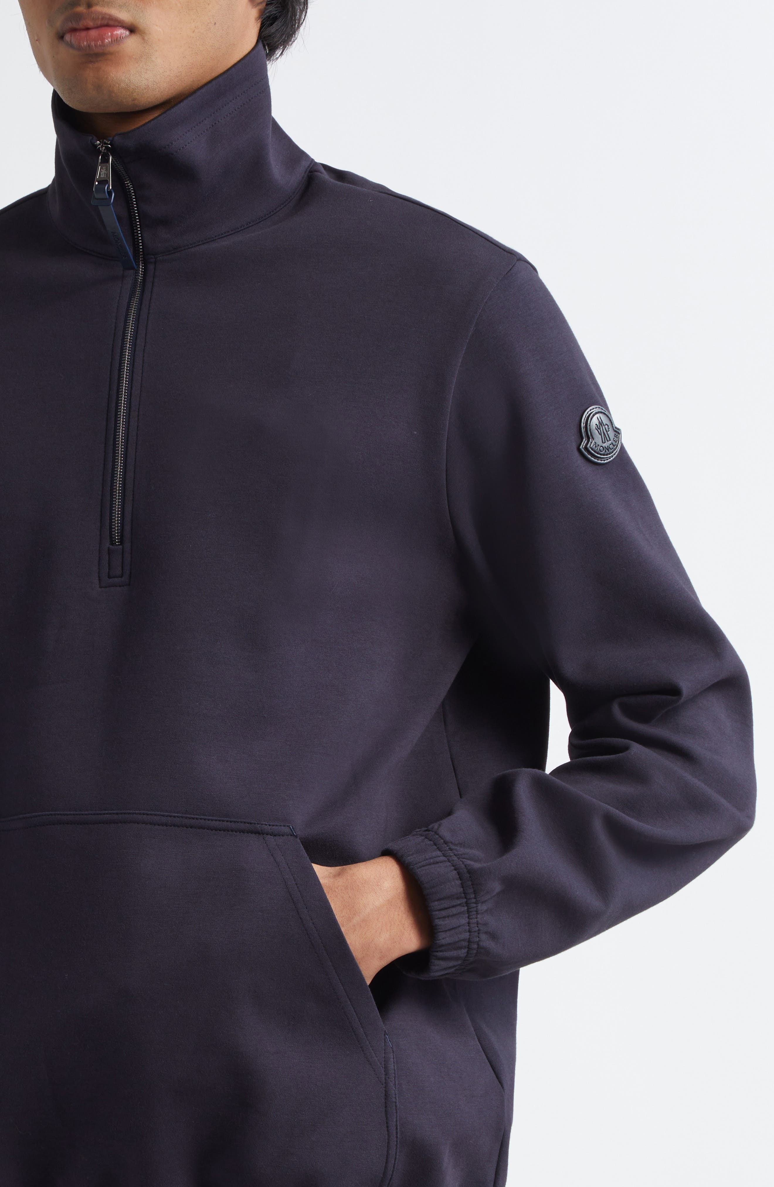 Moncler Half Zip Pullover in Navy at Nordstrom - 4