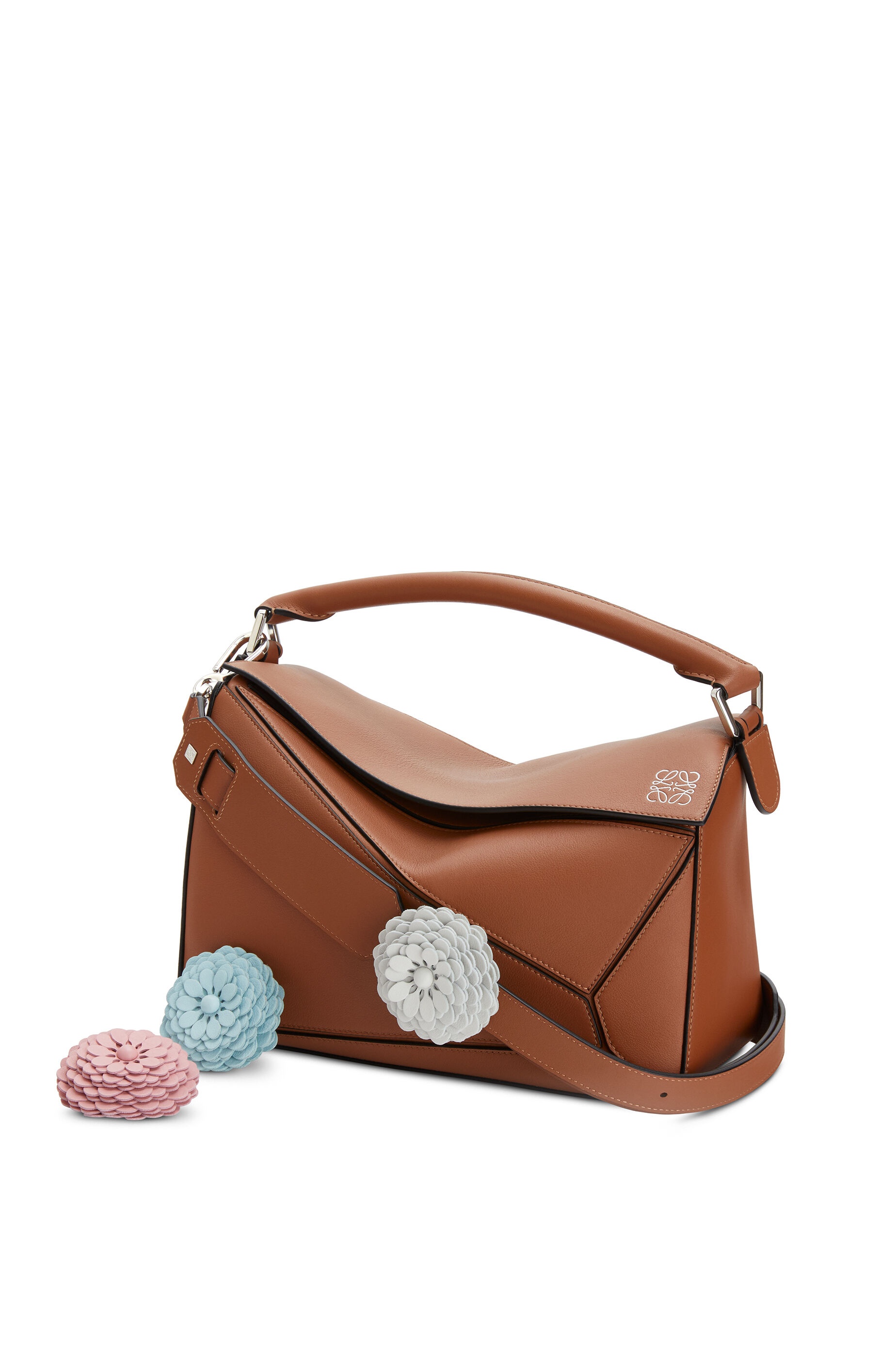 Stud Flower charm in calfskin - 2