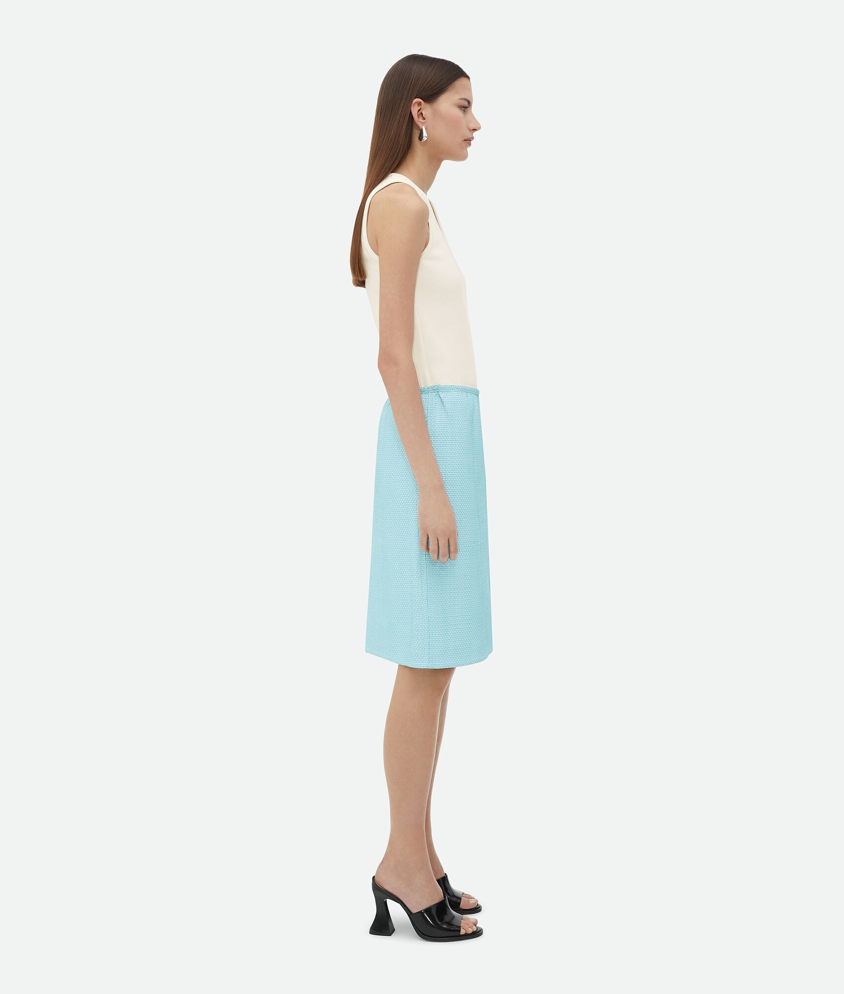 Mini Intrecciato Leather Skirt - 2