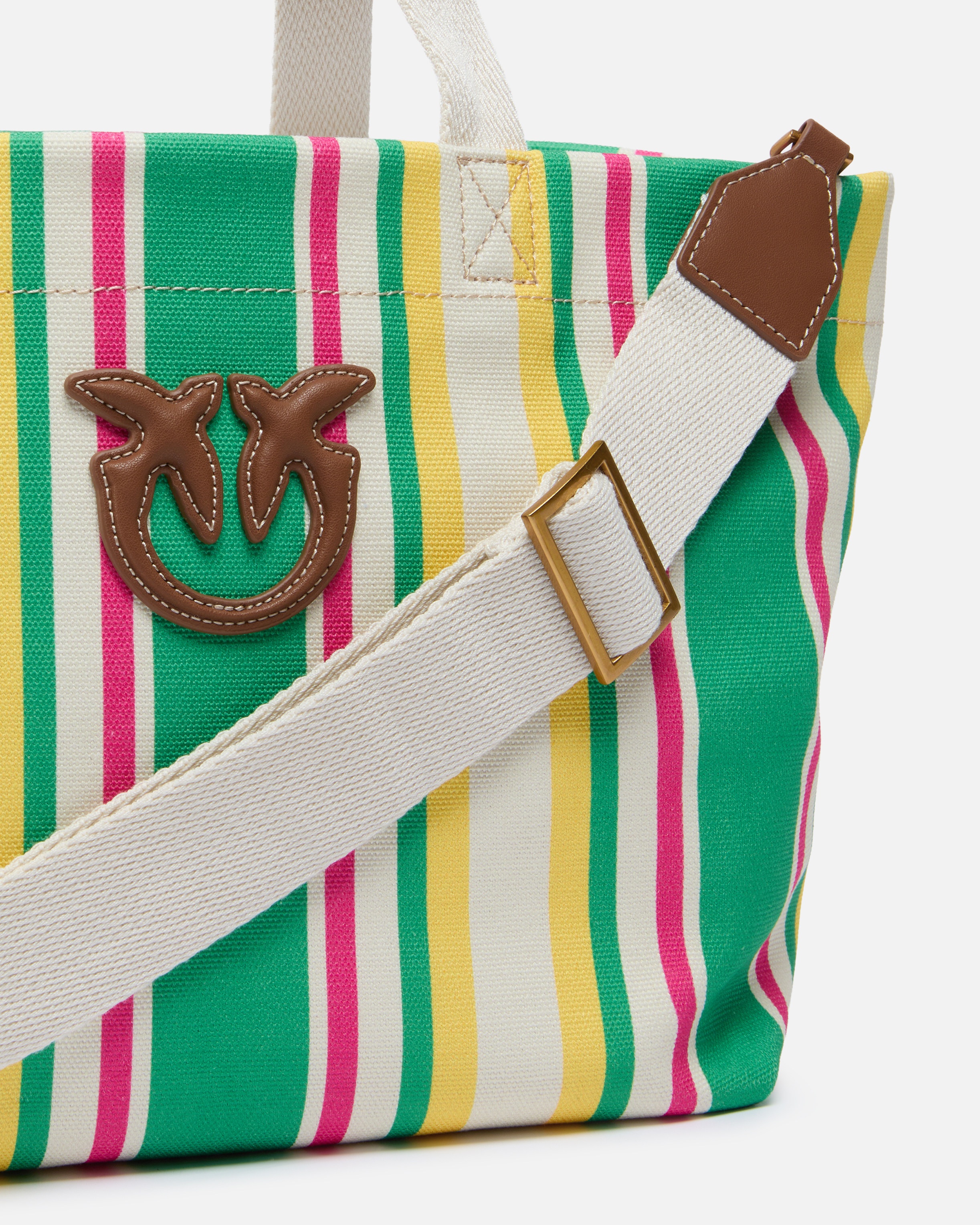 MEDIUM SHOPPER BAG IN STRIPED CANVAS - 3