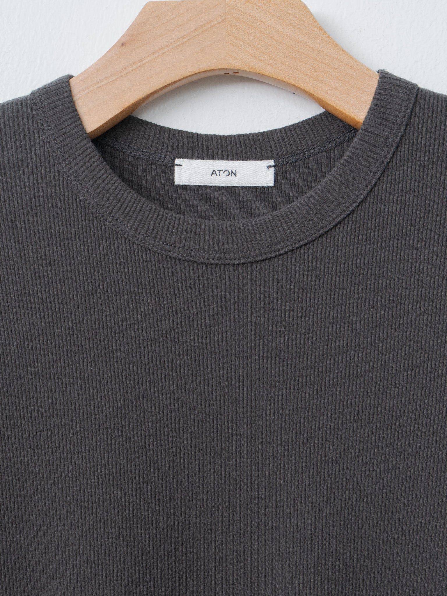 Recycle Suvin Rib Fit T-Shirt - Charcoal Gray - 3