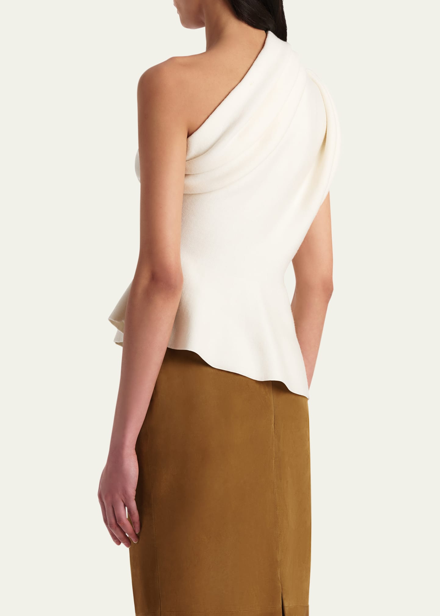 Aimee Draped One-Shoulder Peplum Top - 3