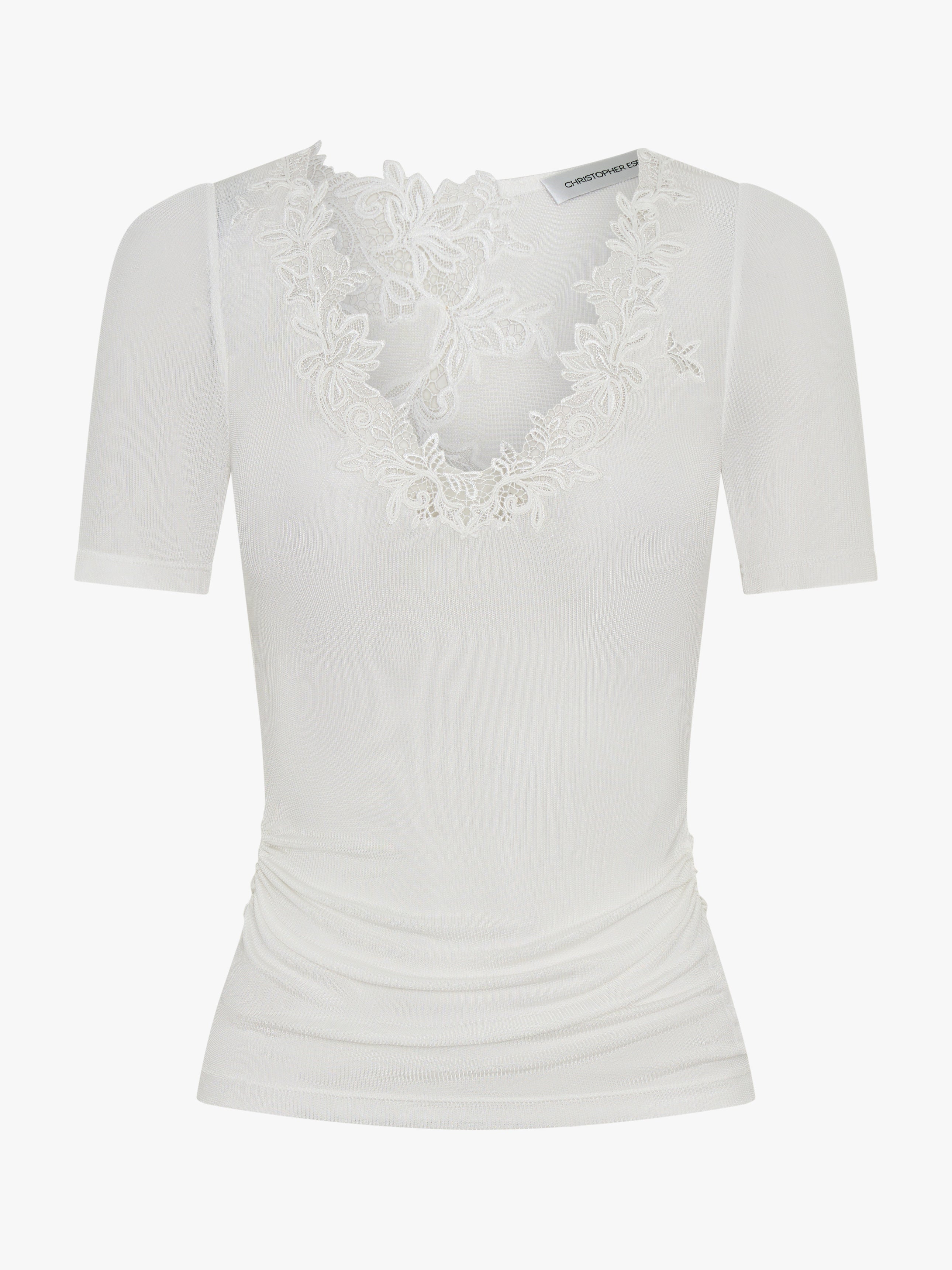 Hibiscus Embroidered Rib Tee - 6