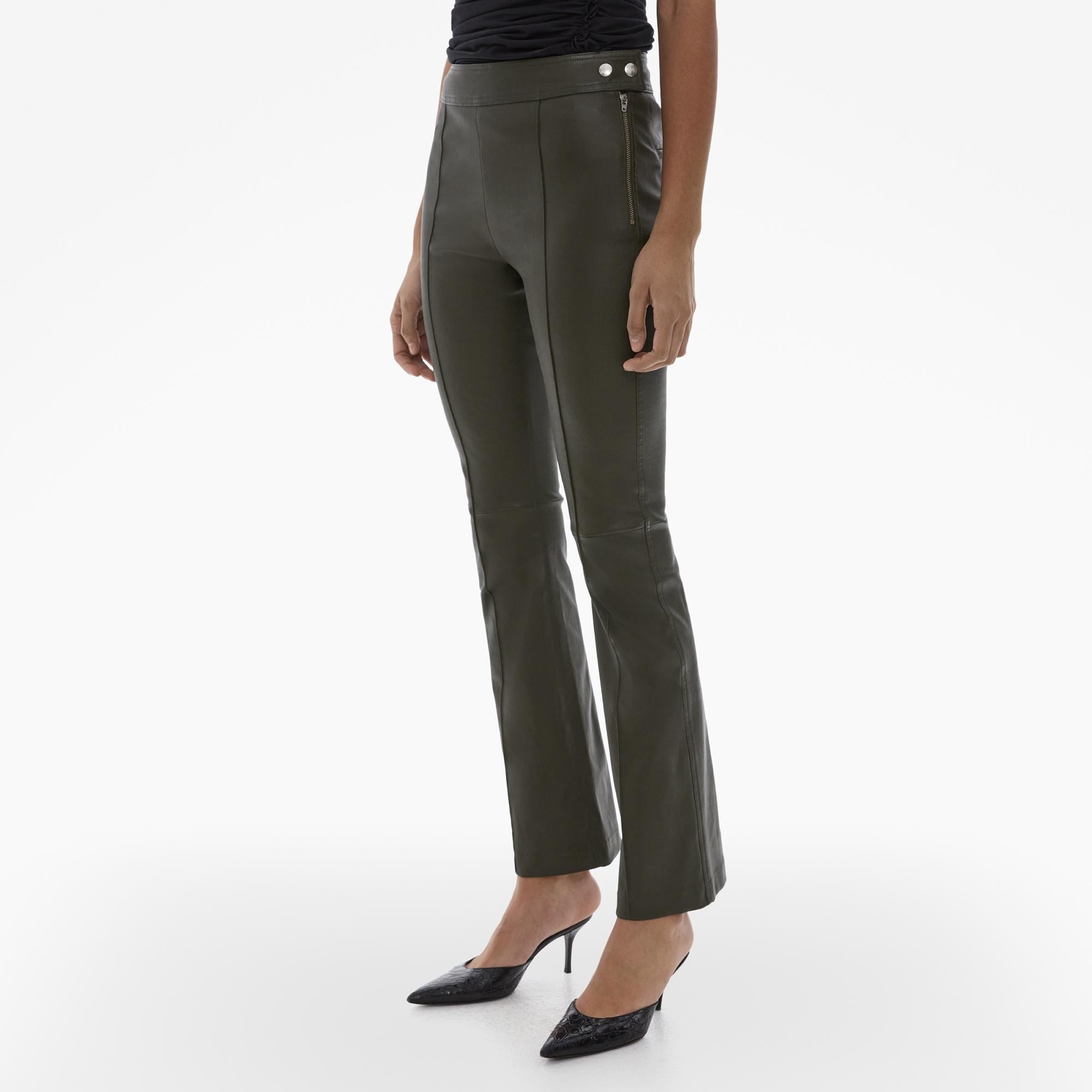 CROPPED FLARE LEATHER PANT - 5