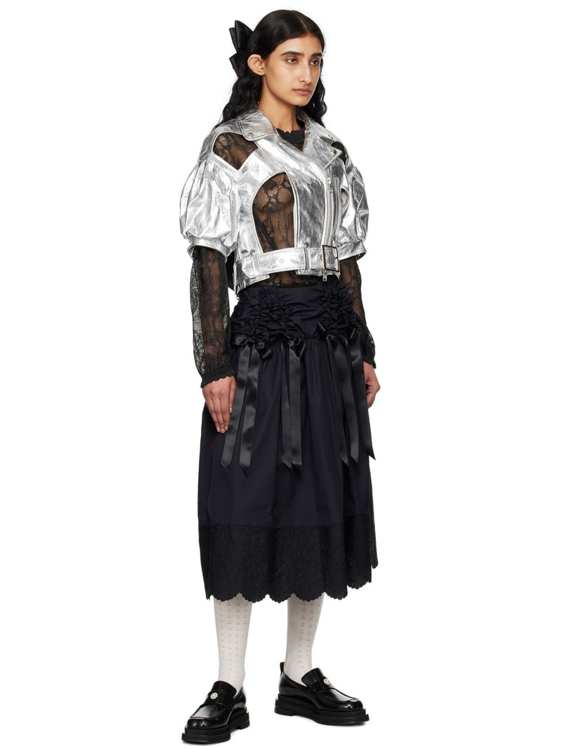 Simone Rocha Silver Cutout Leather Jacket outlook