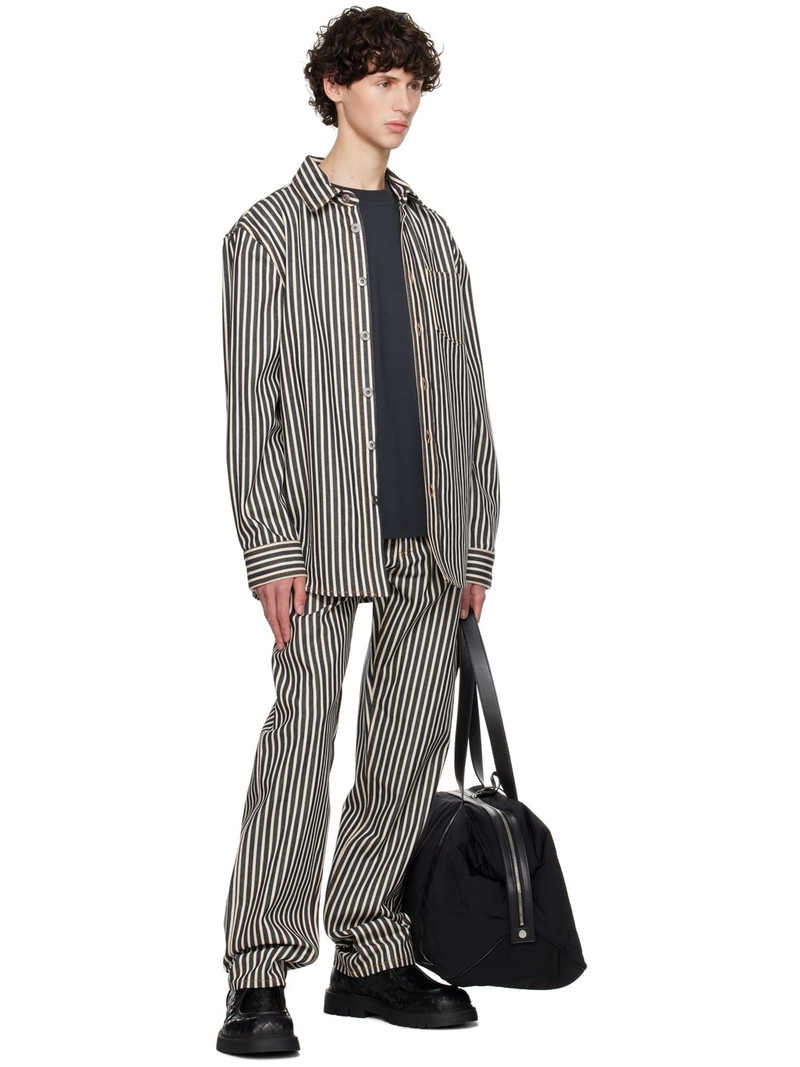 Bottega Veneta Navy & Off-White Striped Shirt outlook