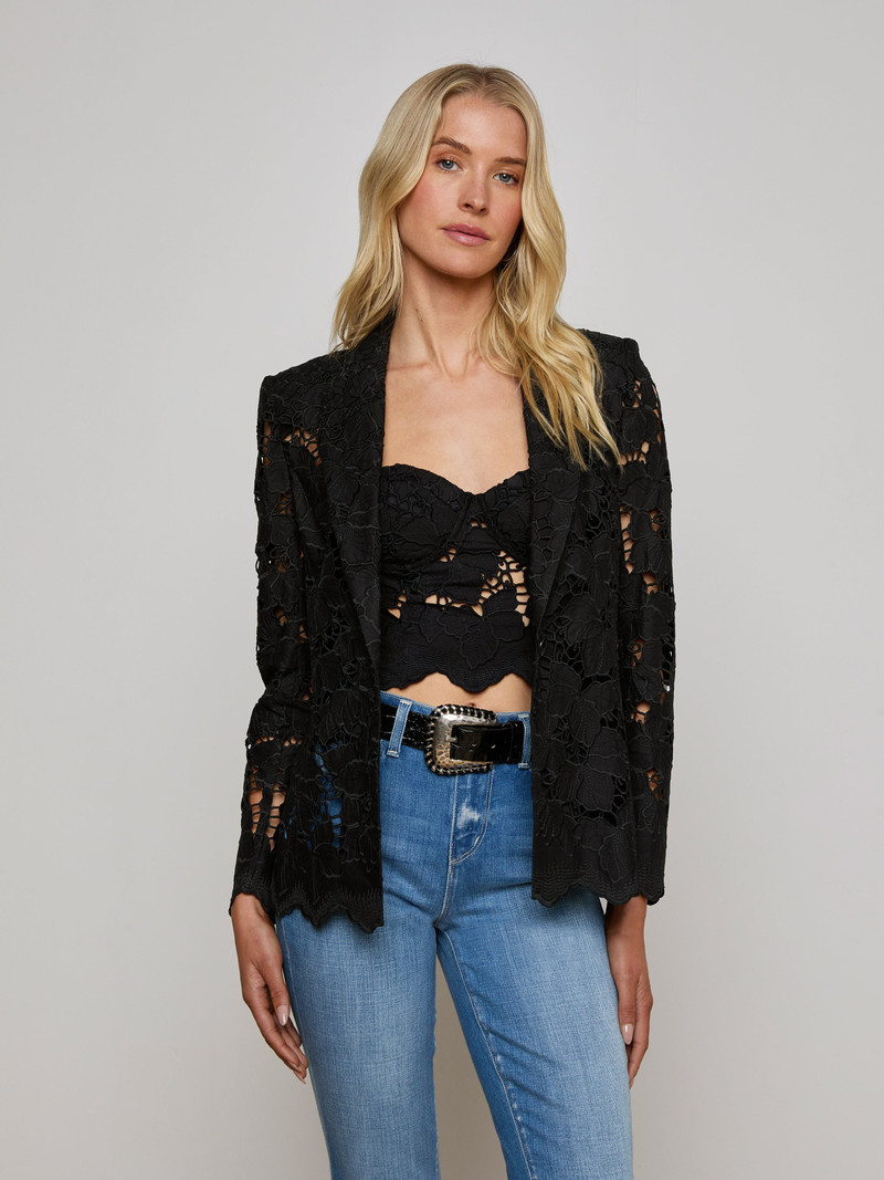 L'AGENCE Clementine Lace Blazer outlook