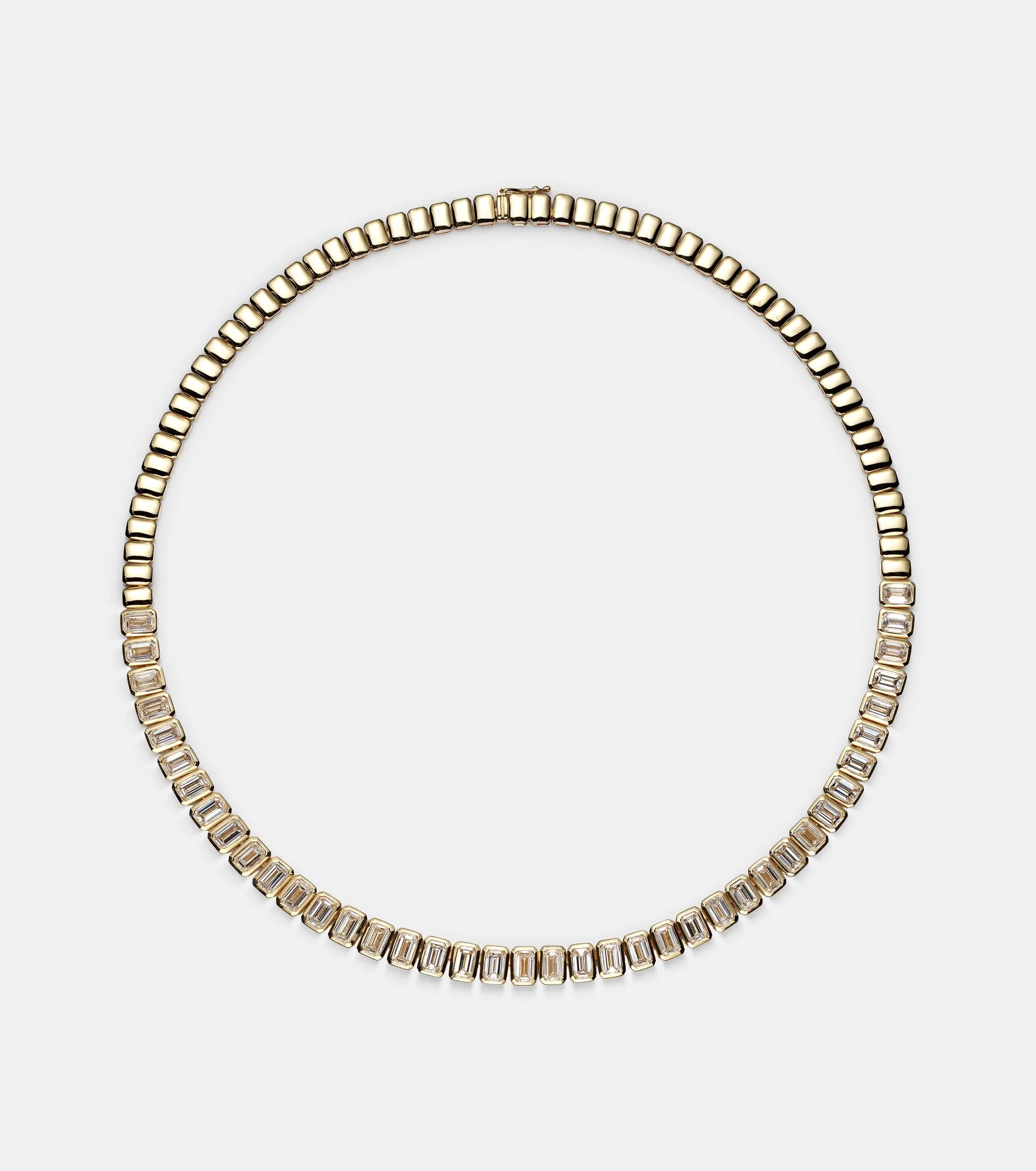 Large 18kt gold choker with diamonds - 1
