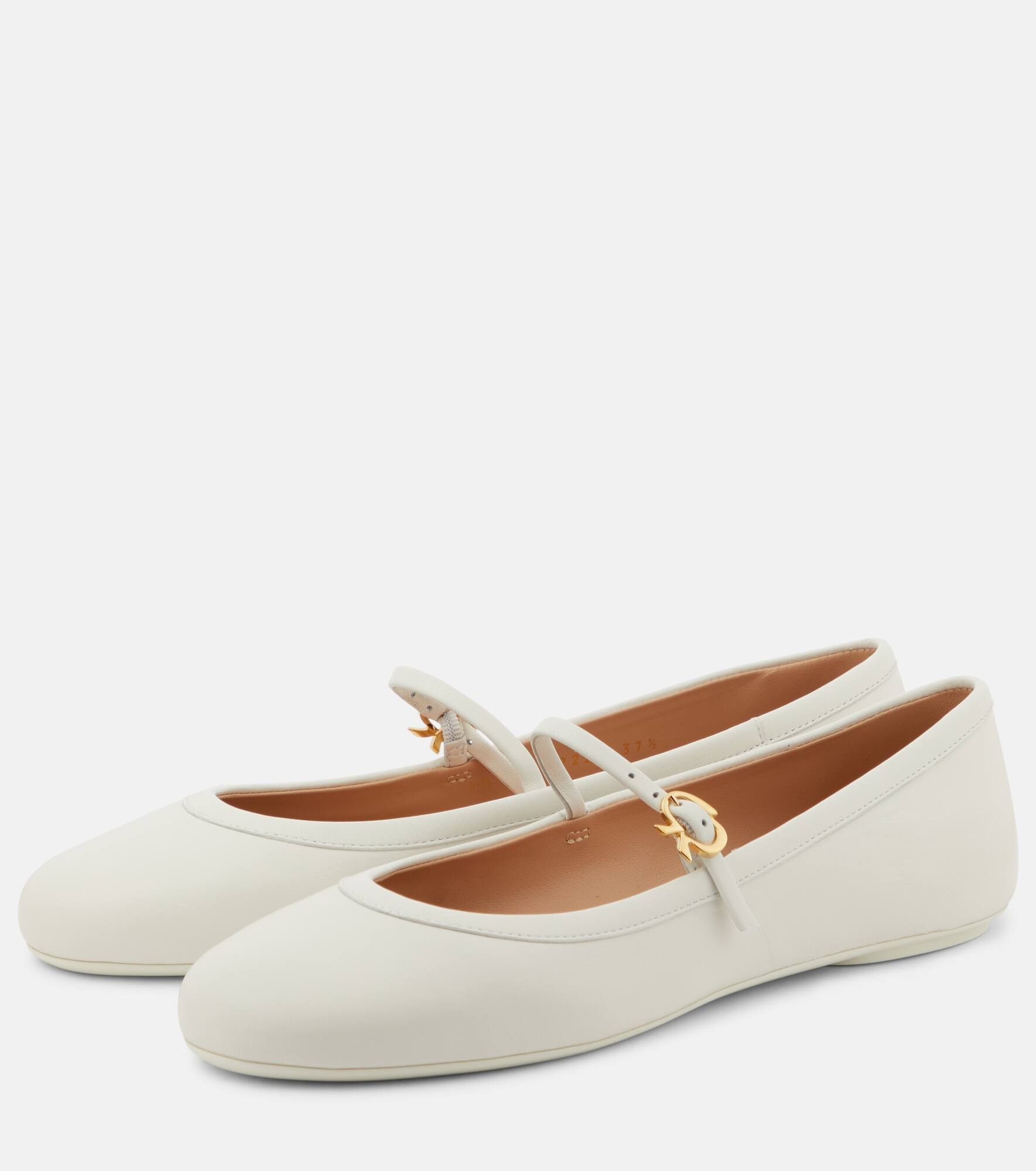 Carla leather Mary Jane flats - 5
