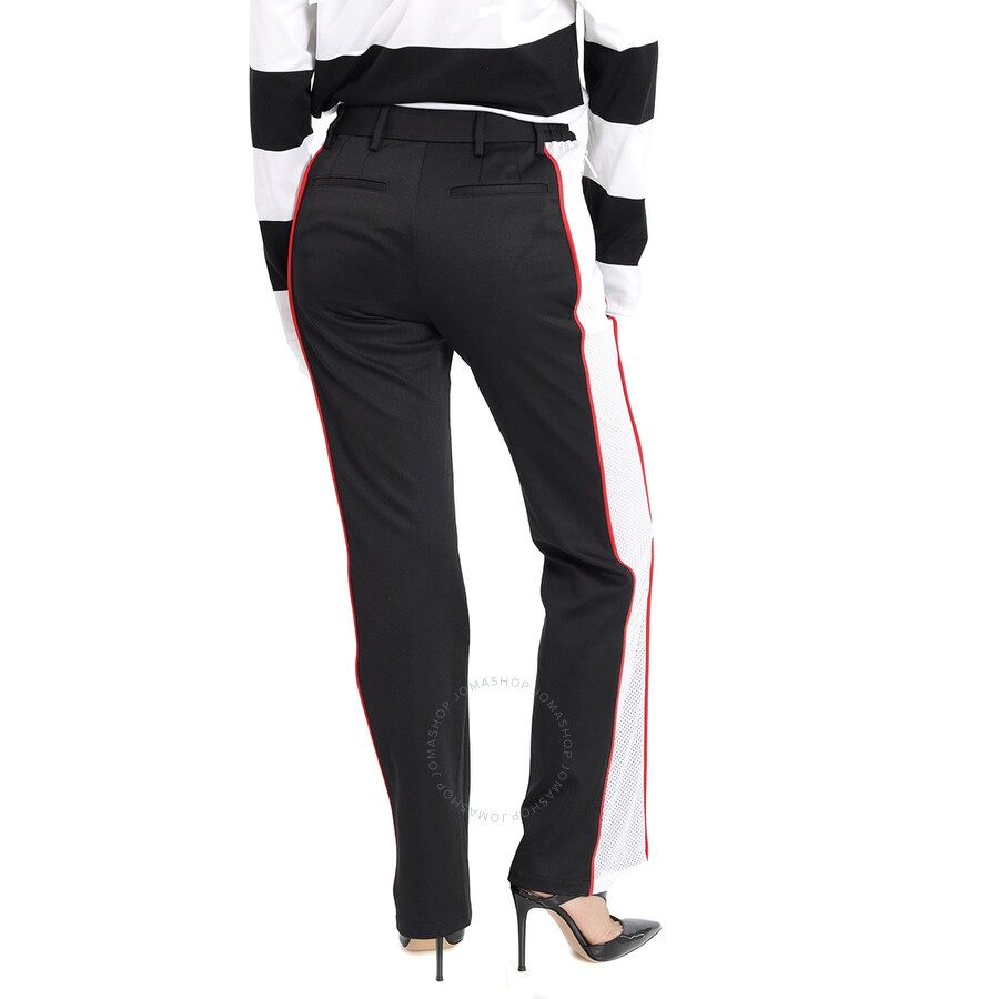 Burberry Black Mesh Striped Jersey Tailored Trousers - 3