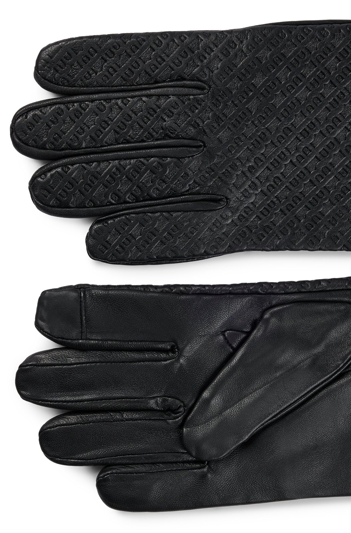 MONOGRAMMED GLOVES IN LEATHER WITH TOUCHSCREEN-FRIENDLY FINGERTIPS - 2