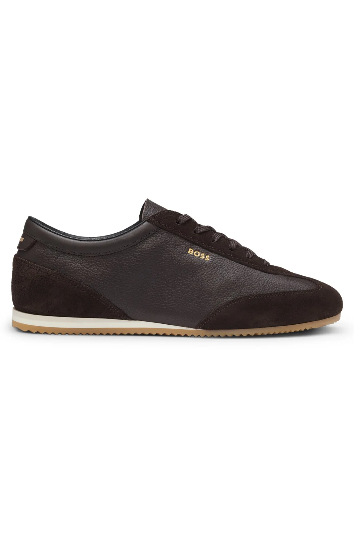 LEATHER SNEAKERS WITH SUEDE TRIMS - 1