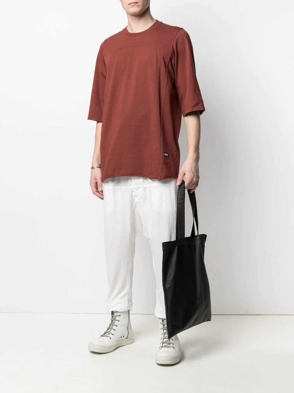 drop-crotch cotton trousers - 2