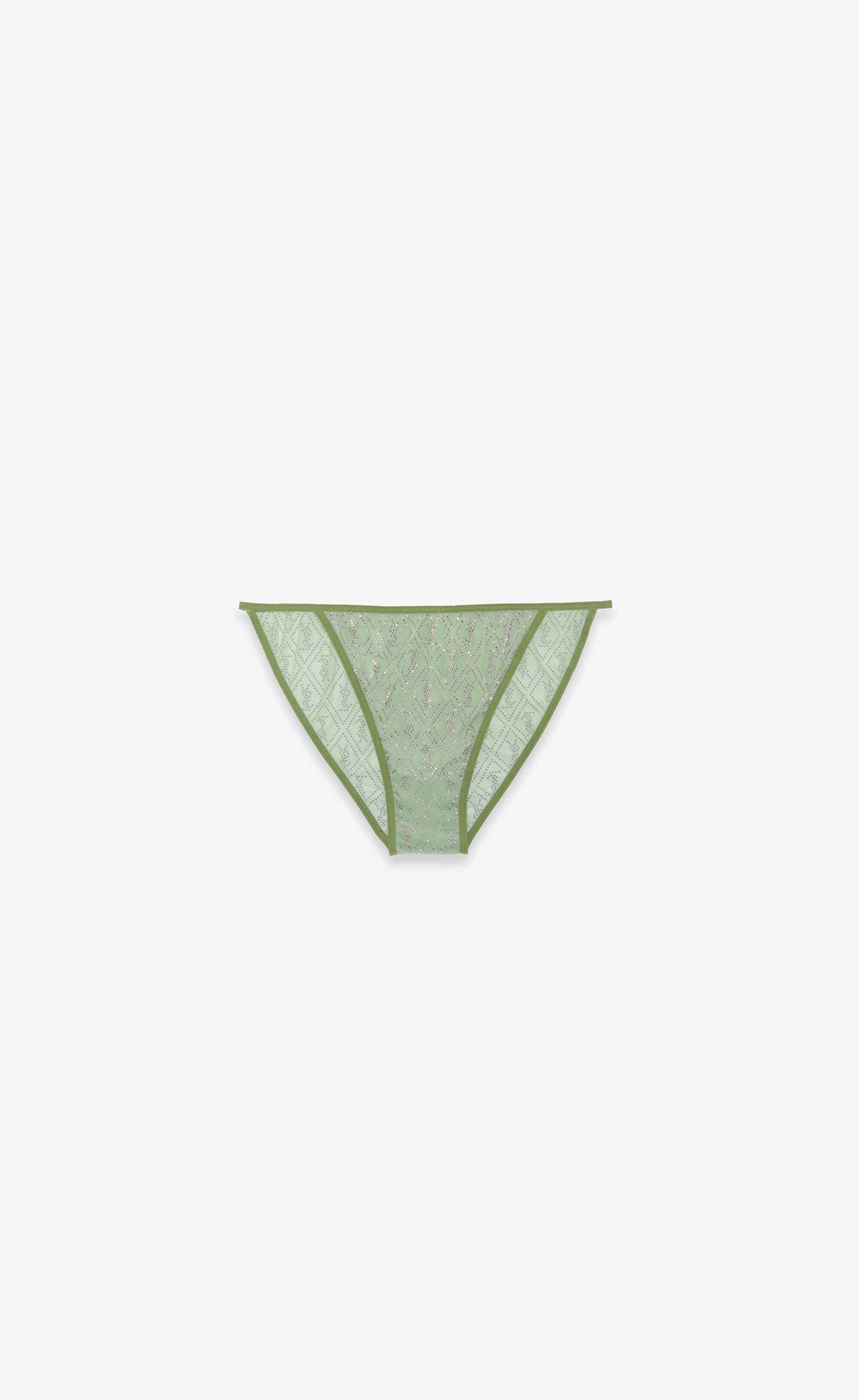 monogram panties in tulle jersey and rhinestones - 1
