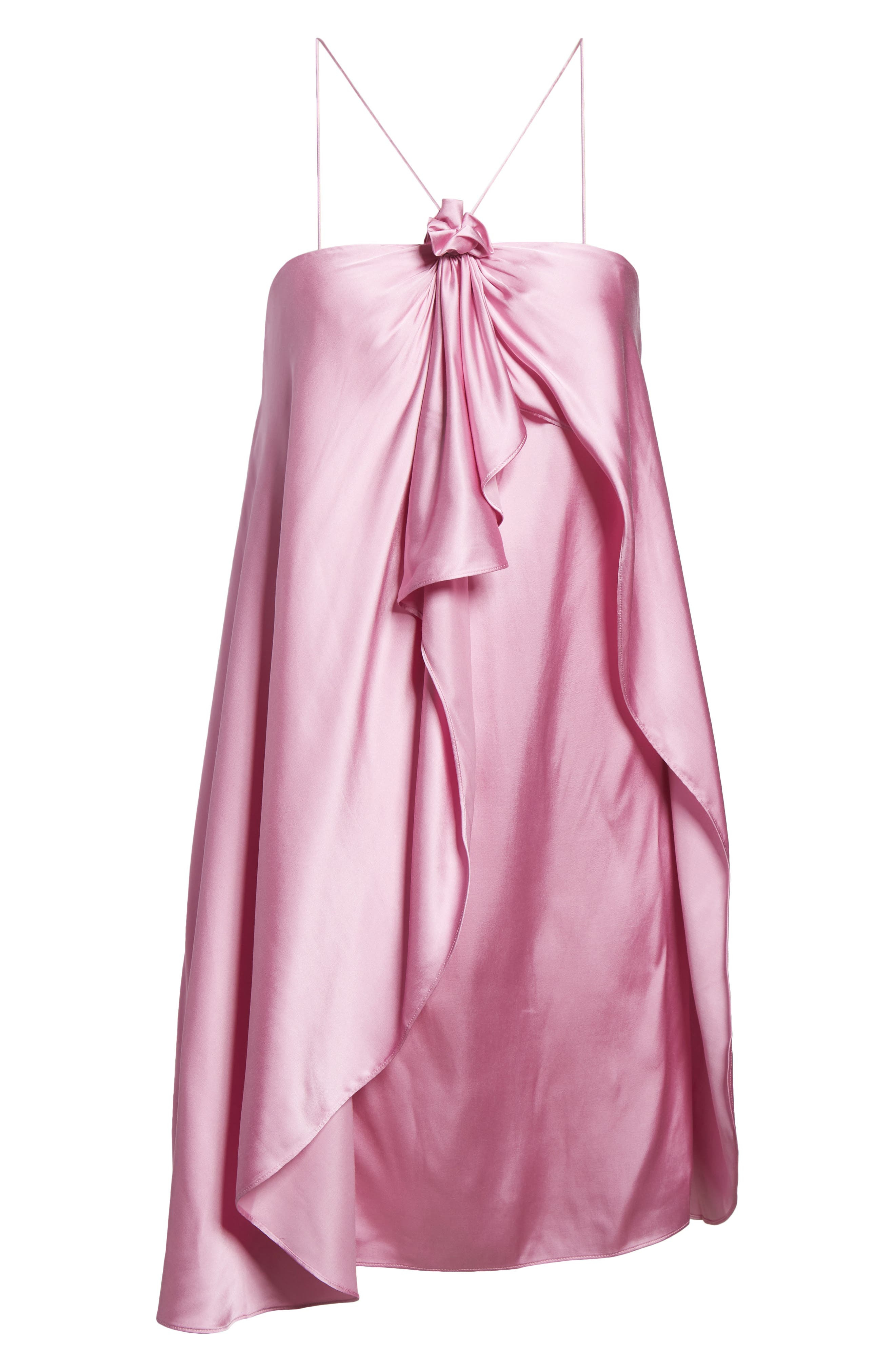 Acne Studios Dumika Draped Satin Halter Minidress in Blush Pink at Nordstrom - 5