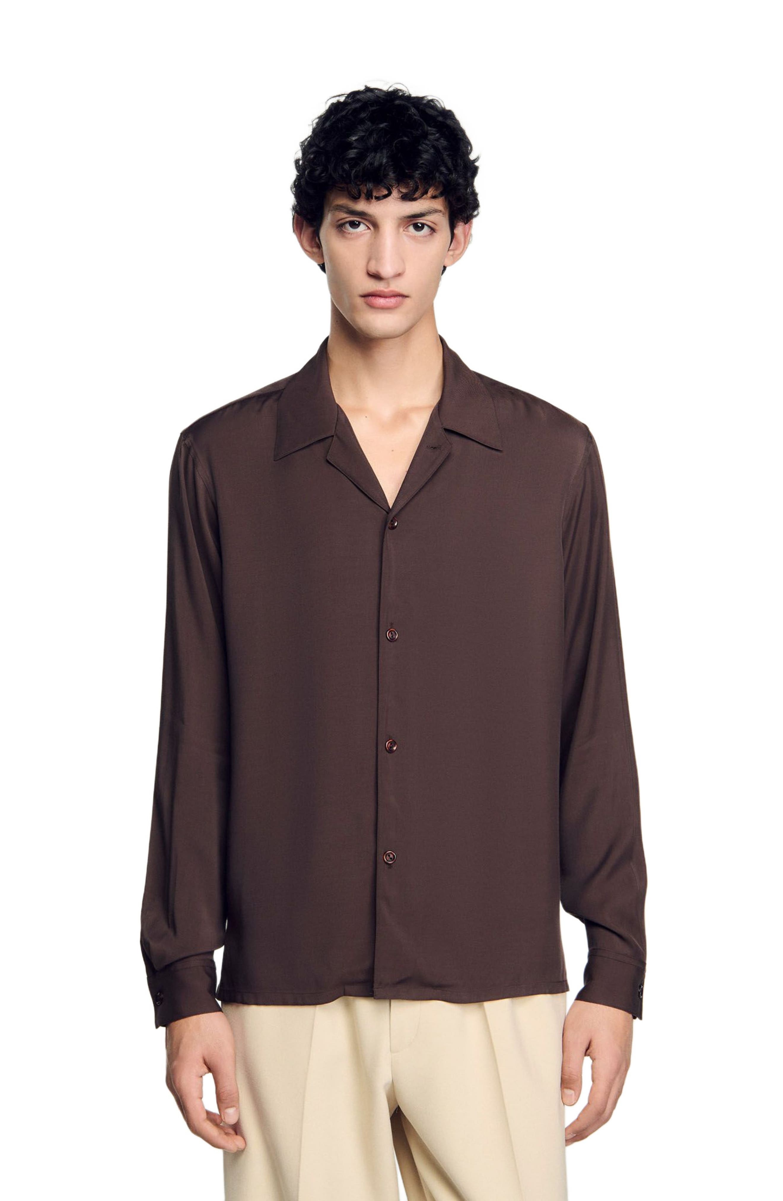 SANDRO Floaty shirt in Moka. at Nordstrom - 3