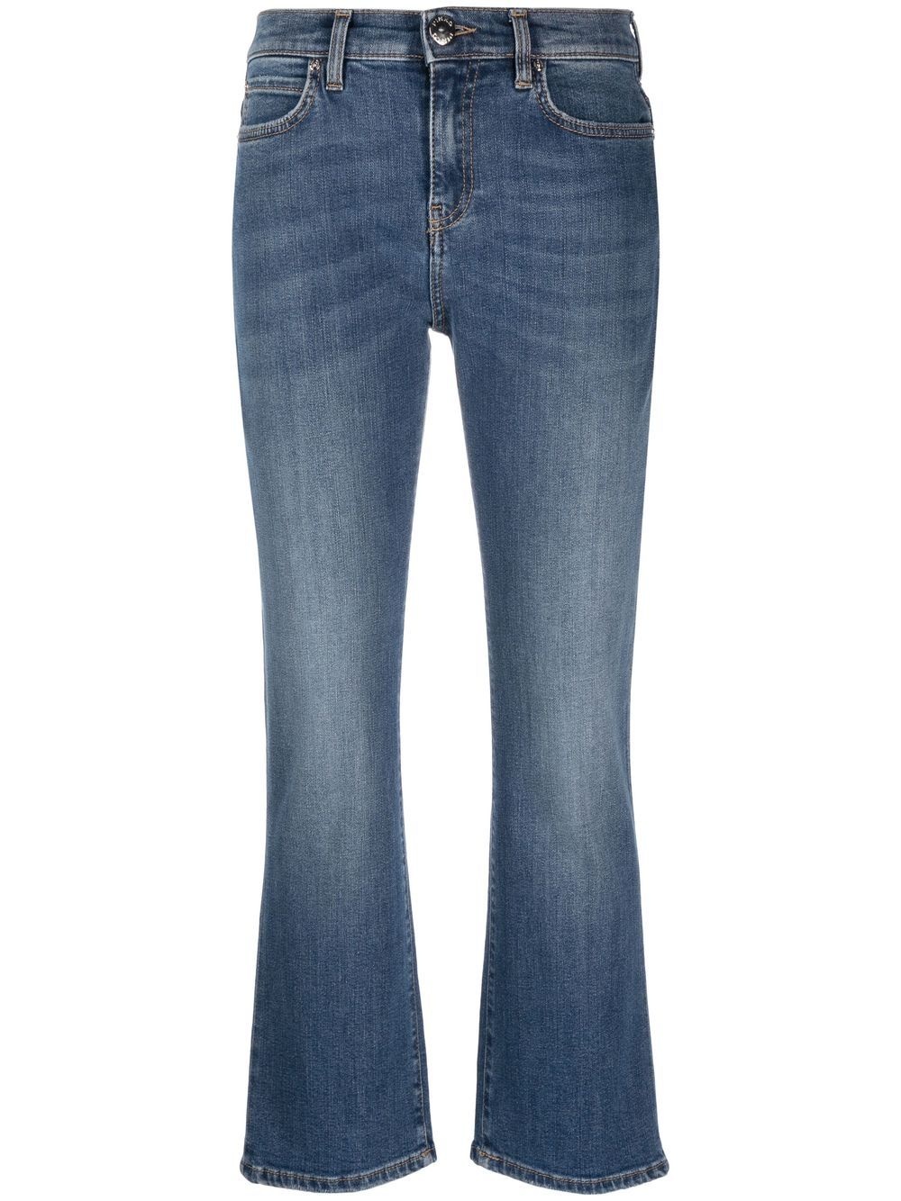 high-waisted denim jeans - 1