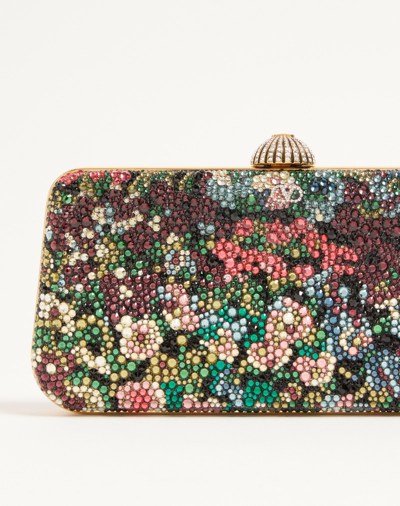 VALENTINO GARAVANI CARRY SECRETS MINAUDIERE WITH APRES L'HIVER RHINESTONE MOTIF 8