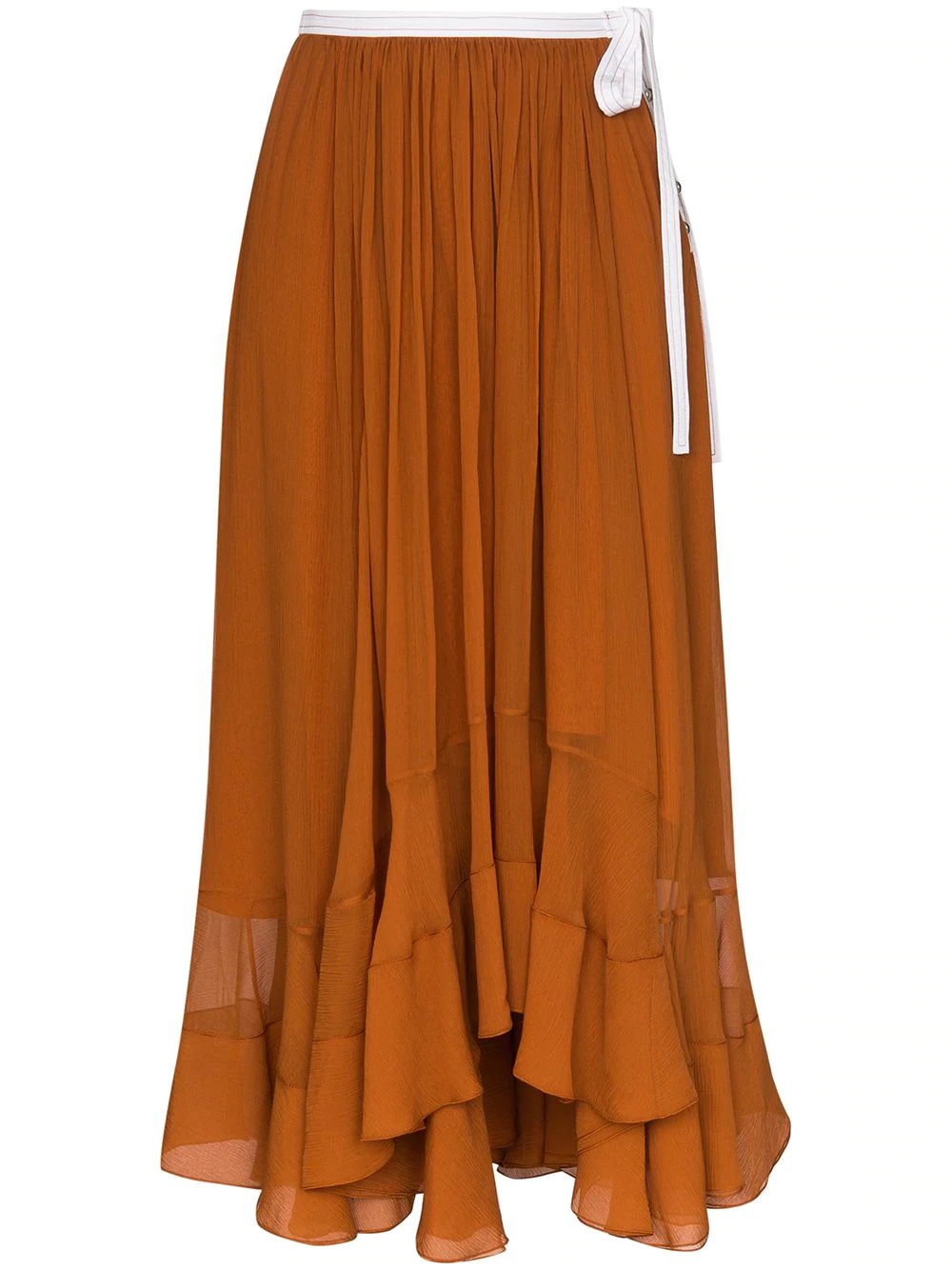 silk-mousseline midi skirt - 1