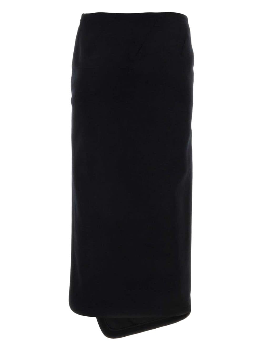 asymmetric-hem wool skirt - 2