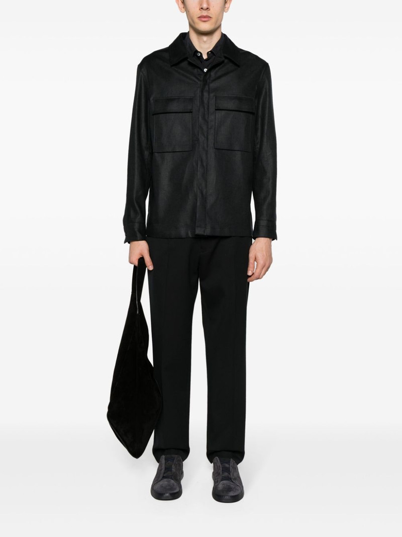 ZEGNA chest-pockets linen shirt outlook