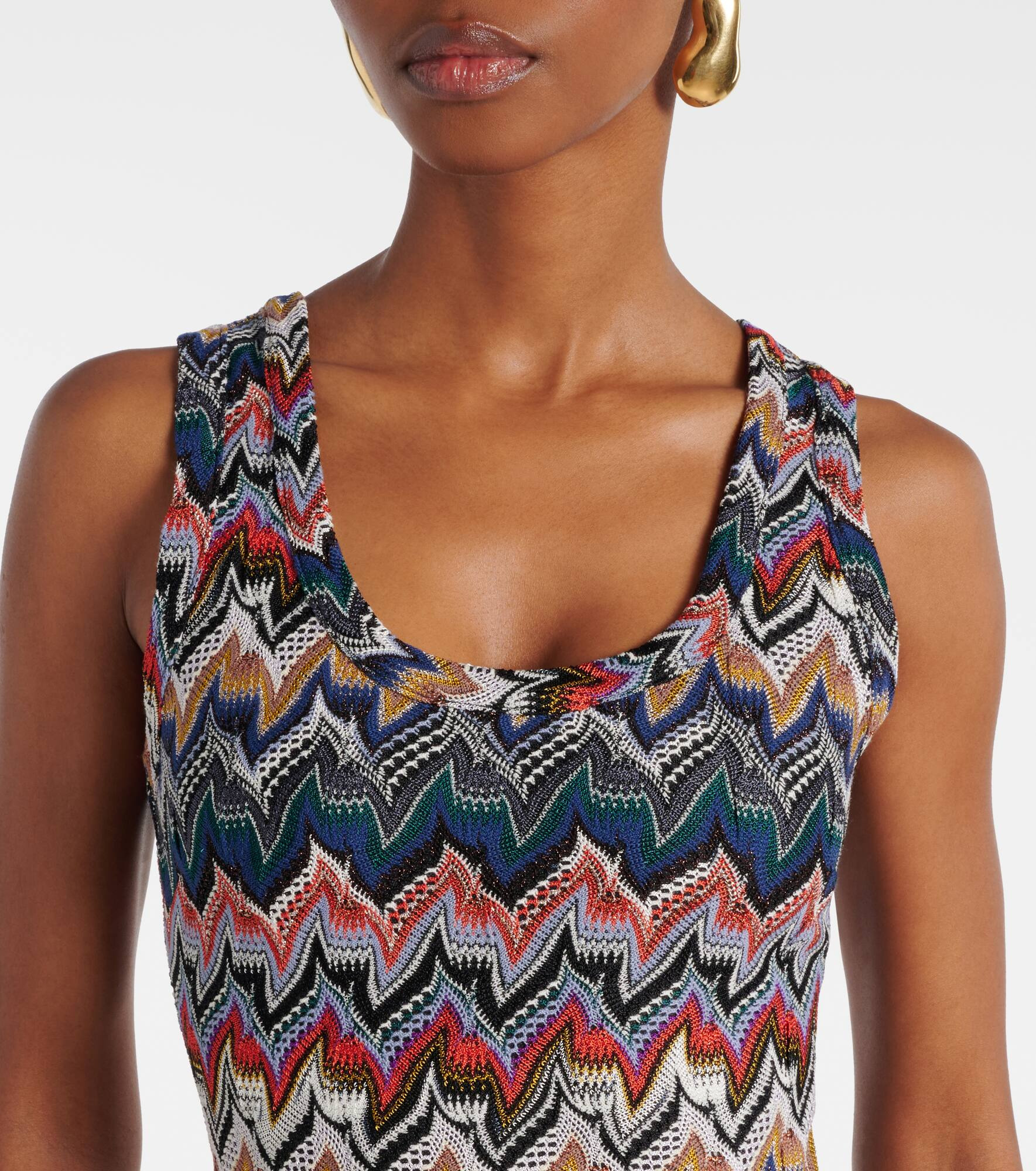 Zigzag lamé midi dress - 4