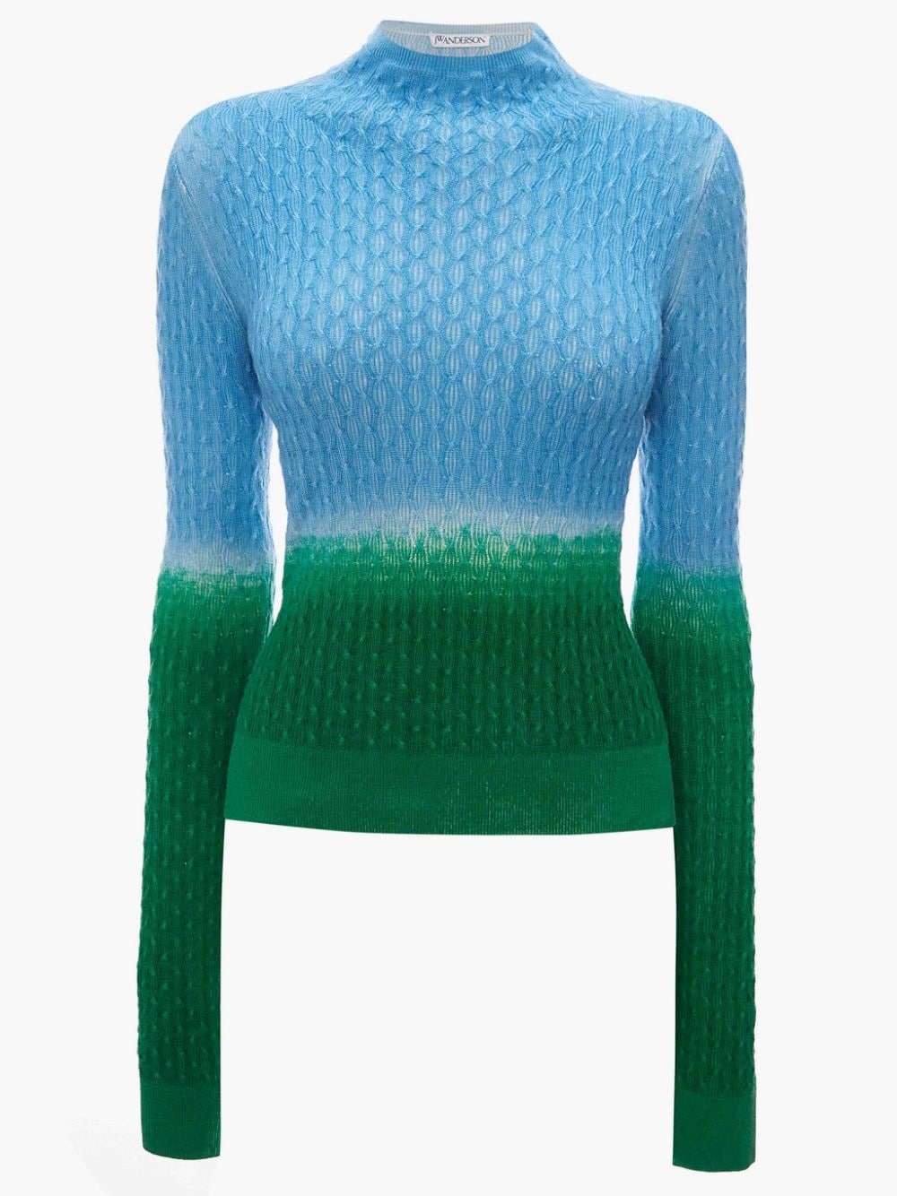 GRADIENT CABLE MOCK NECK JUMPER - 1