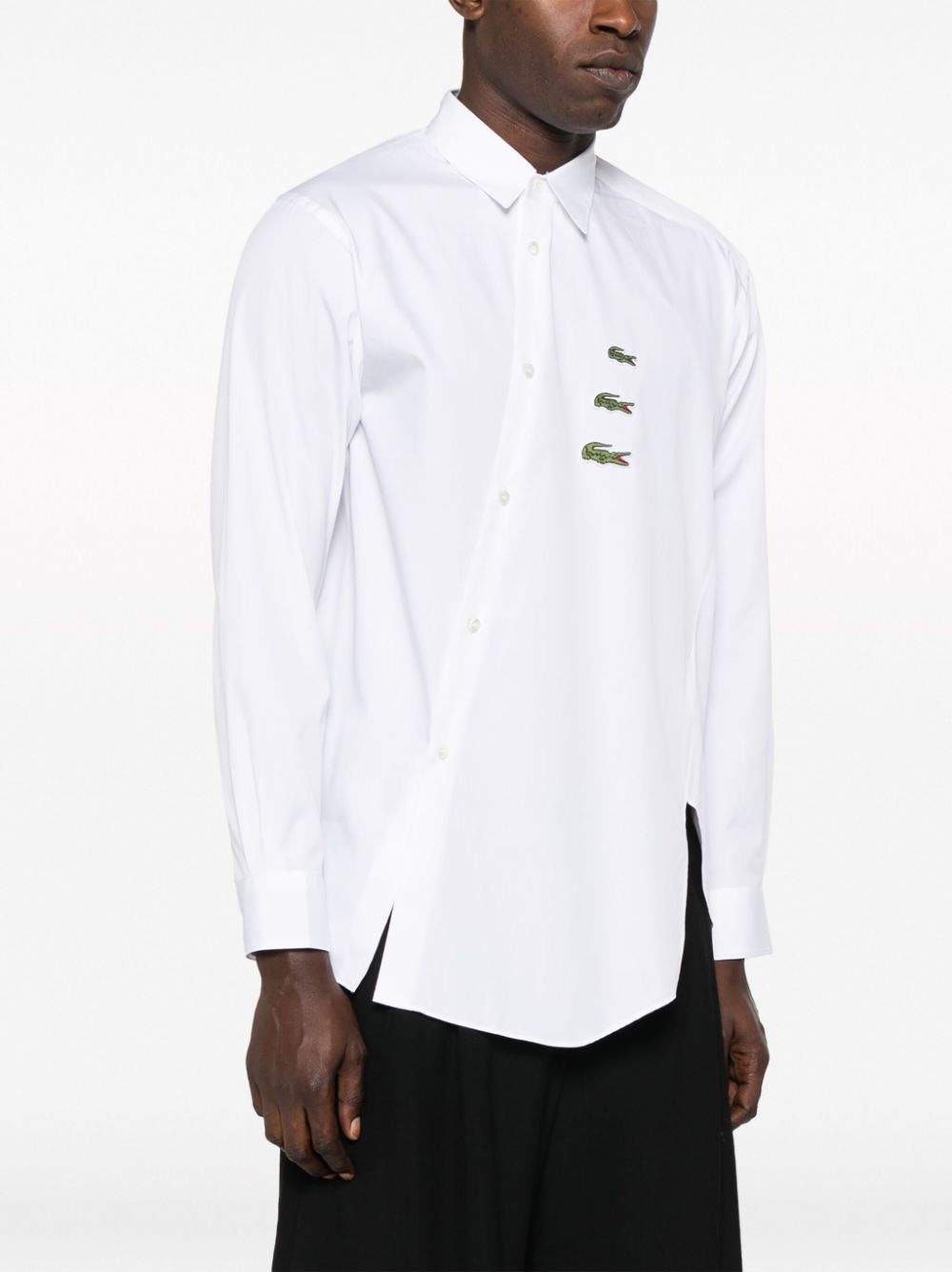 x Lacoste asymmetric cotton shirt - 3