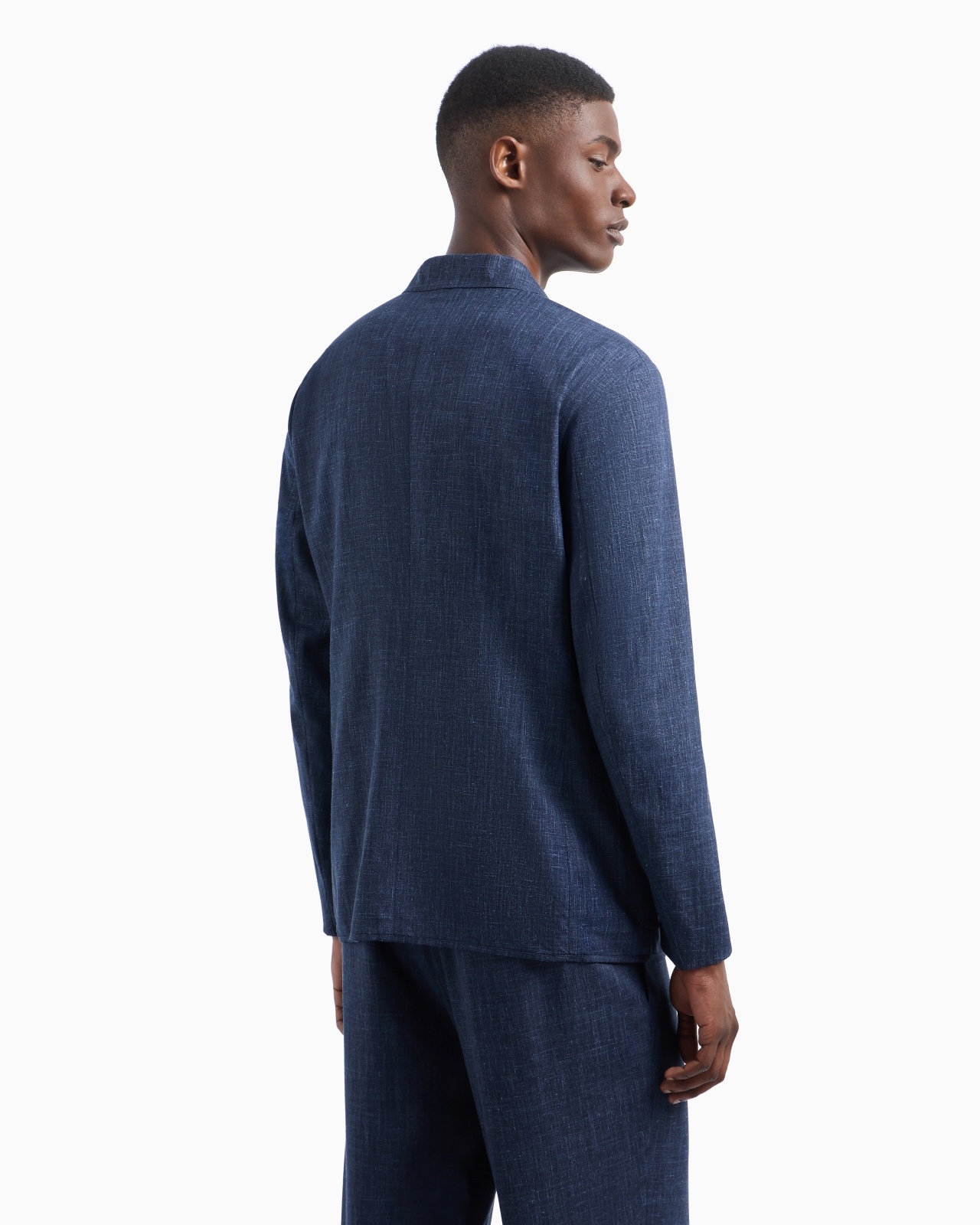 WOOL AND SILK CANVAS SINGLE-BREASTED JACKET - 3