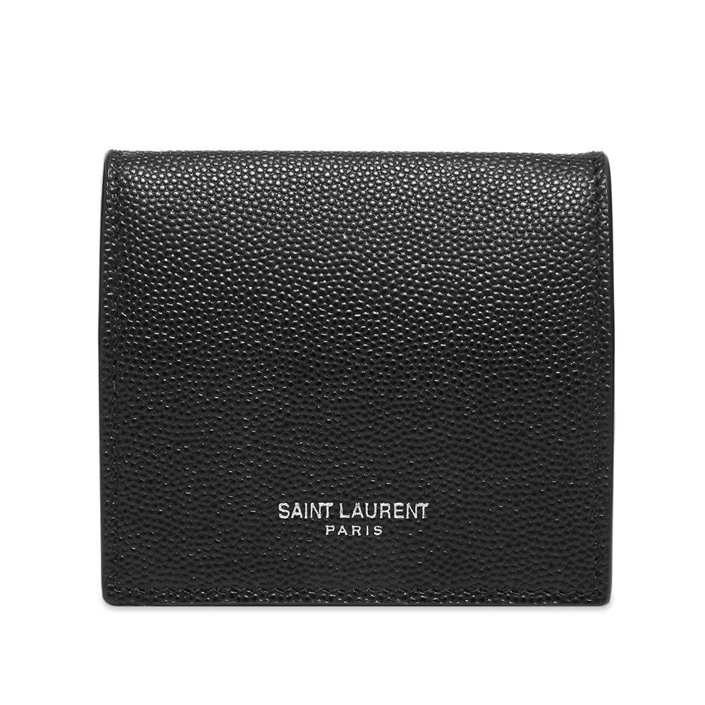 Saint Laurent Pebble Leather Billfold Coin Wallet - 1