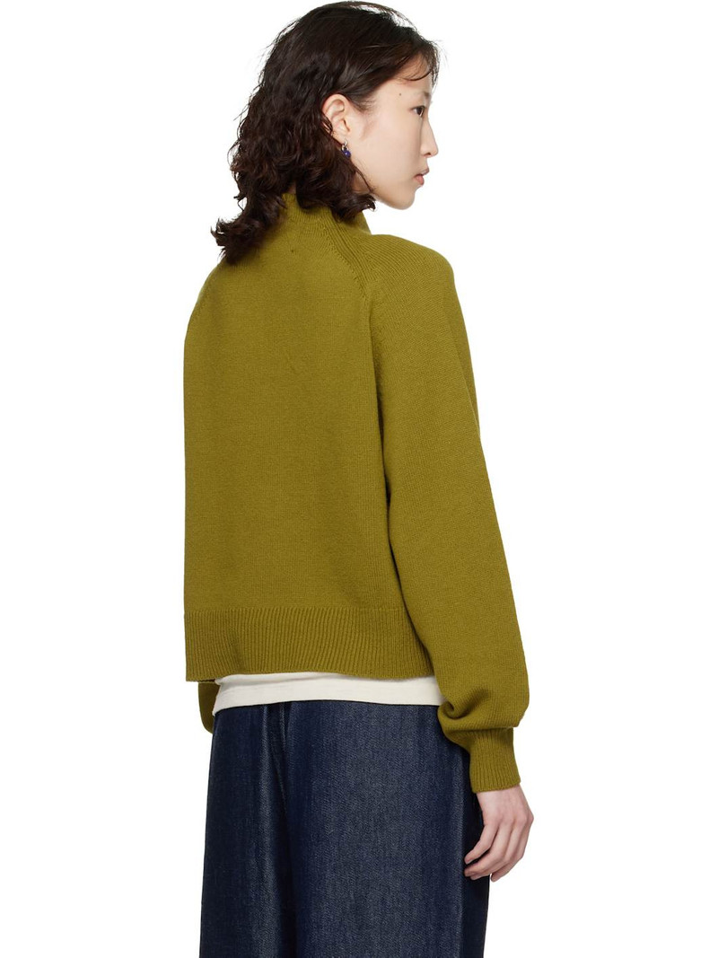 Green Merino Wool Perkins Cardigan 3