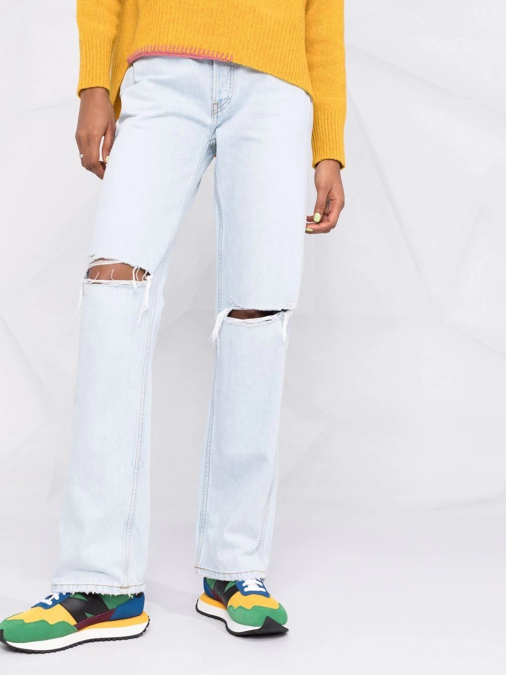 ripped bleach jeans - 5