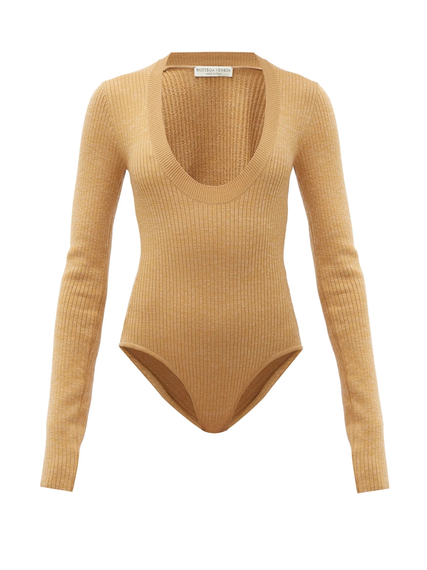 Scoop-neck wool-blend bodysuit - 1