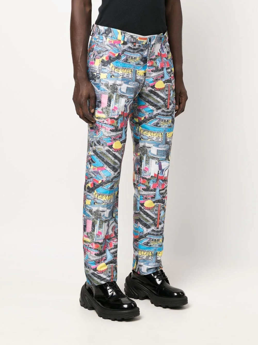 graphic-print tailored trousers - 3